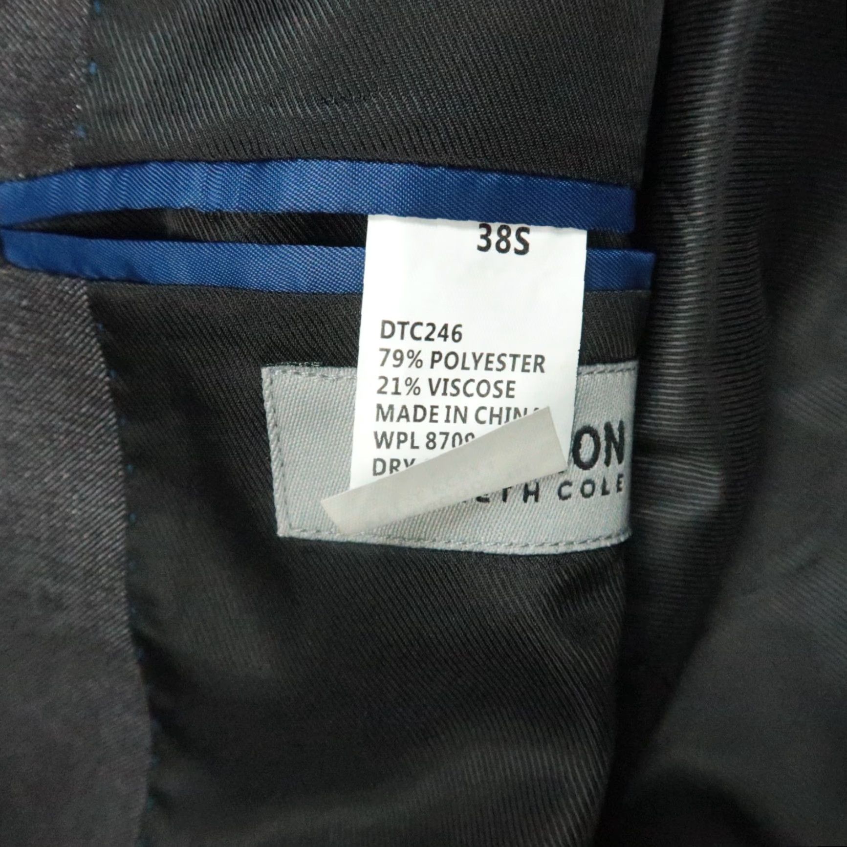 Kenneth Cole Kenneth Cole Reaction Mens Blazer Jacket Formal Sport Coat 38S Gray Solid Notch Short Single-Breasted Two-Button Mens Size 38R - 5 Thumbnail