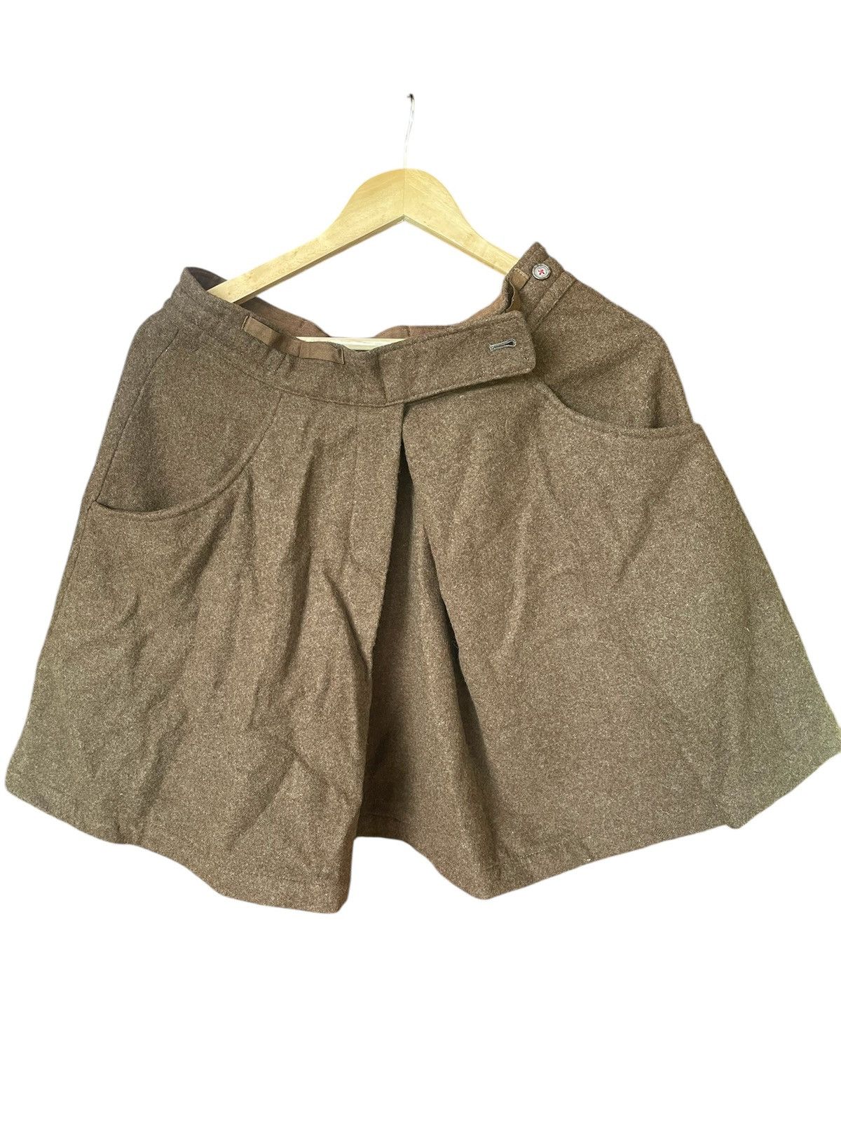 Y's × Yohji Yamamoto Very rare VINTAGE YOHJI YAMAMOTO WOOL MINI SKIRT Size 31" - 1 Thumbnail