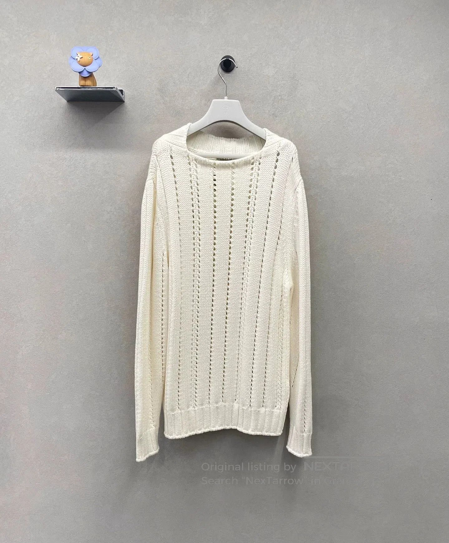 Hermès Beige Hollow Knit Sweater.