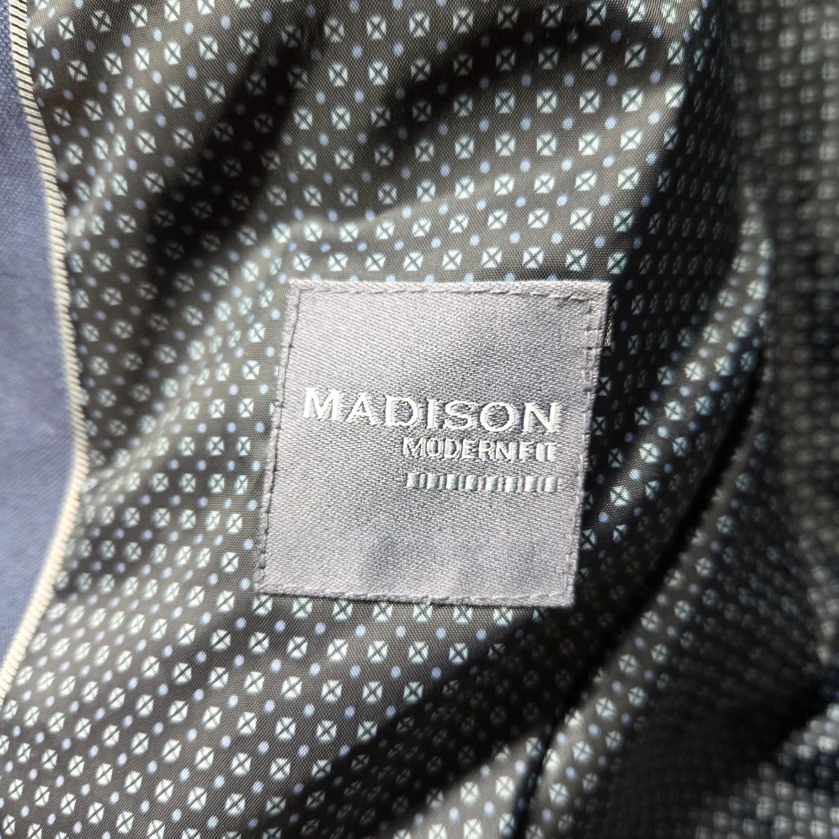 Madison Madison Navy Blue Modern Fit Suit Jacket Blazer Adult Men's Size 44R Size 44R - 5 Thumbnail