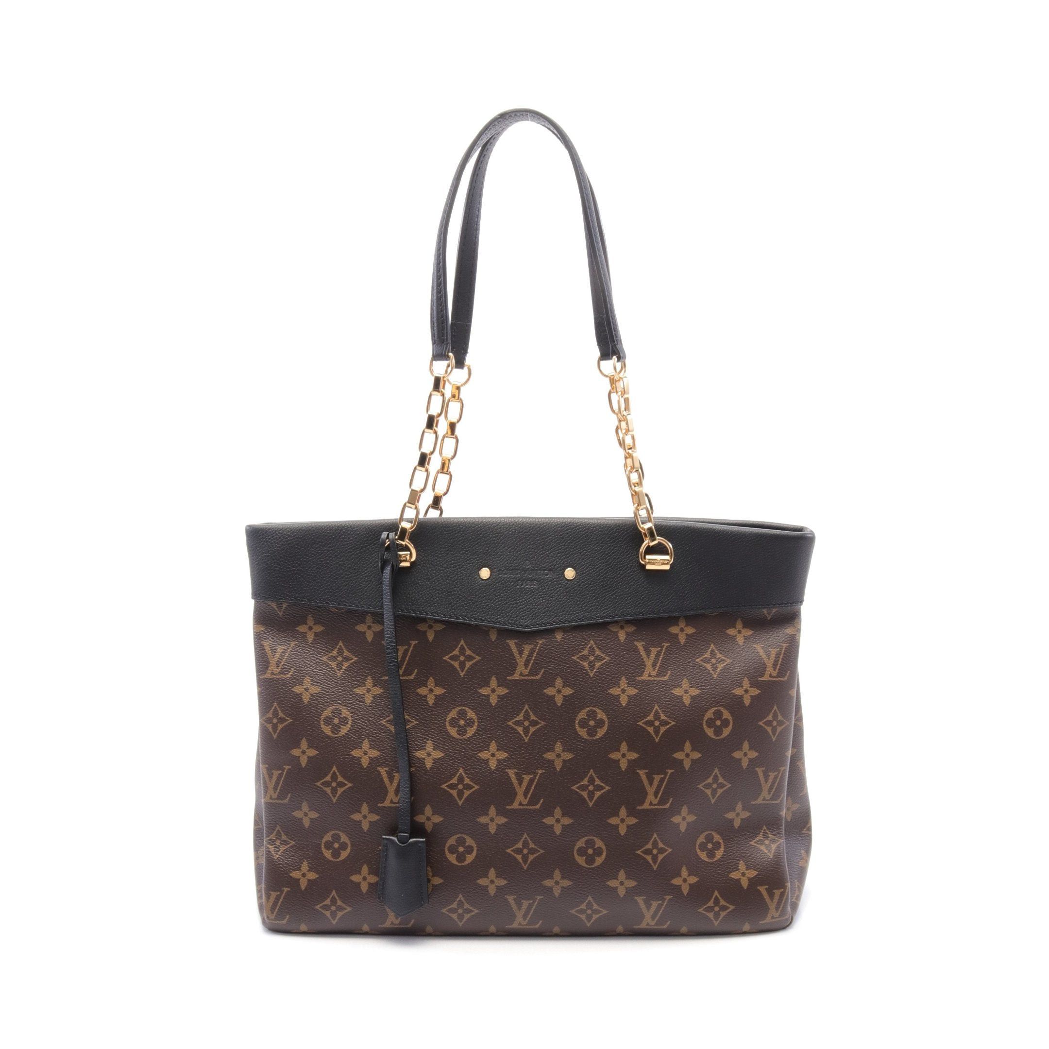 Louis Vuitton Louis Vuitton Pallas Shopper Monogram Noir Chain Shoulder Bag Tote Leather Brown Black Size ONE SIZE - 1 Thumbnail