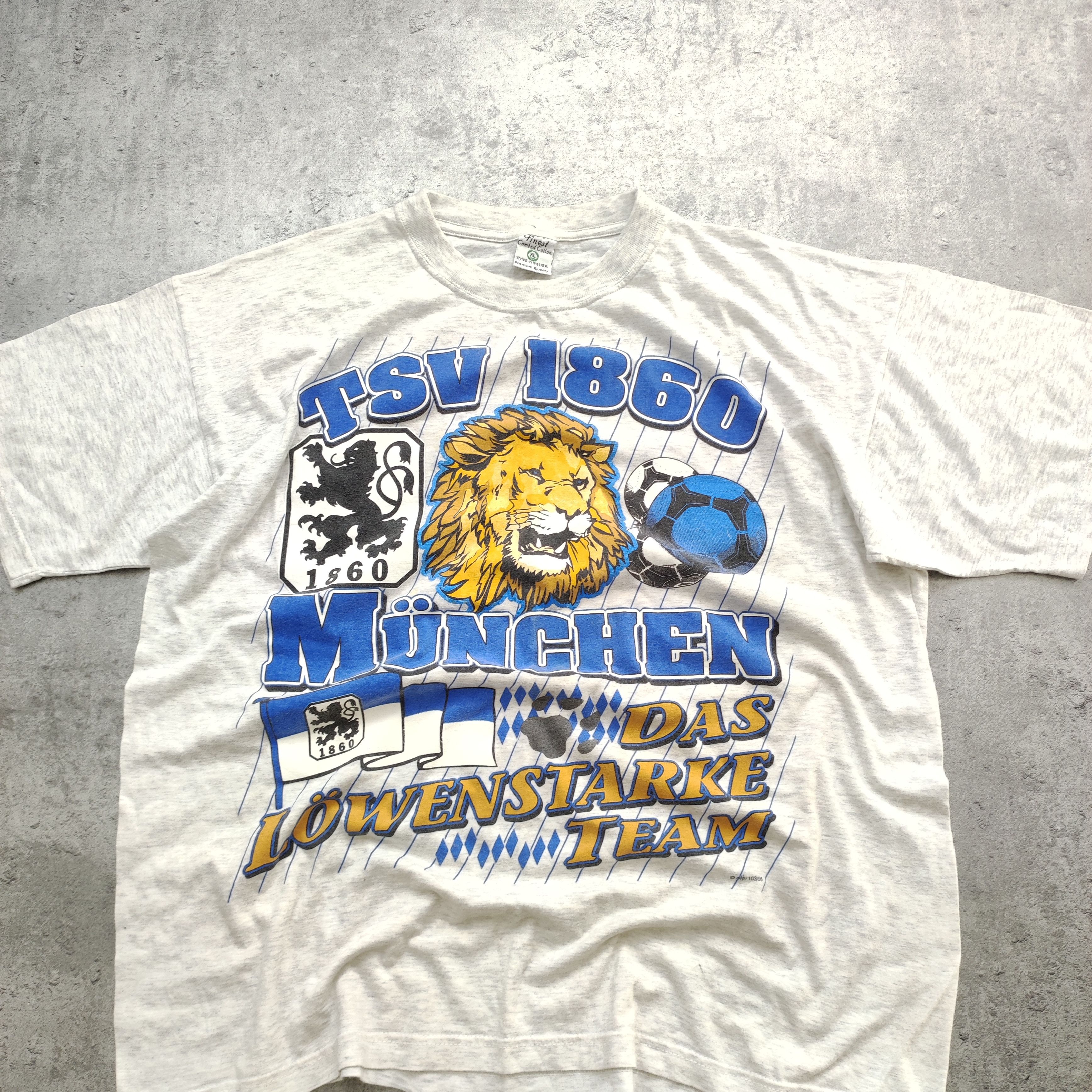 Vintage RARE Vintage 1995 TSV 1860 Munich Football Bundesliga Tshirt Size US XL / EU 56 / 4 - 2 Thumbnail