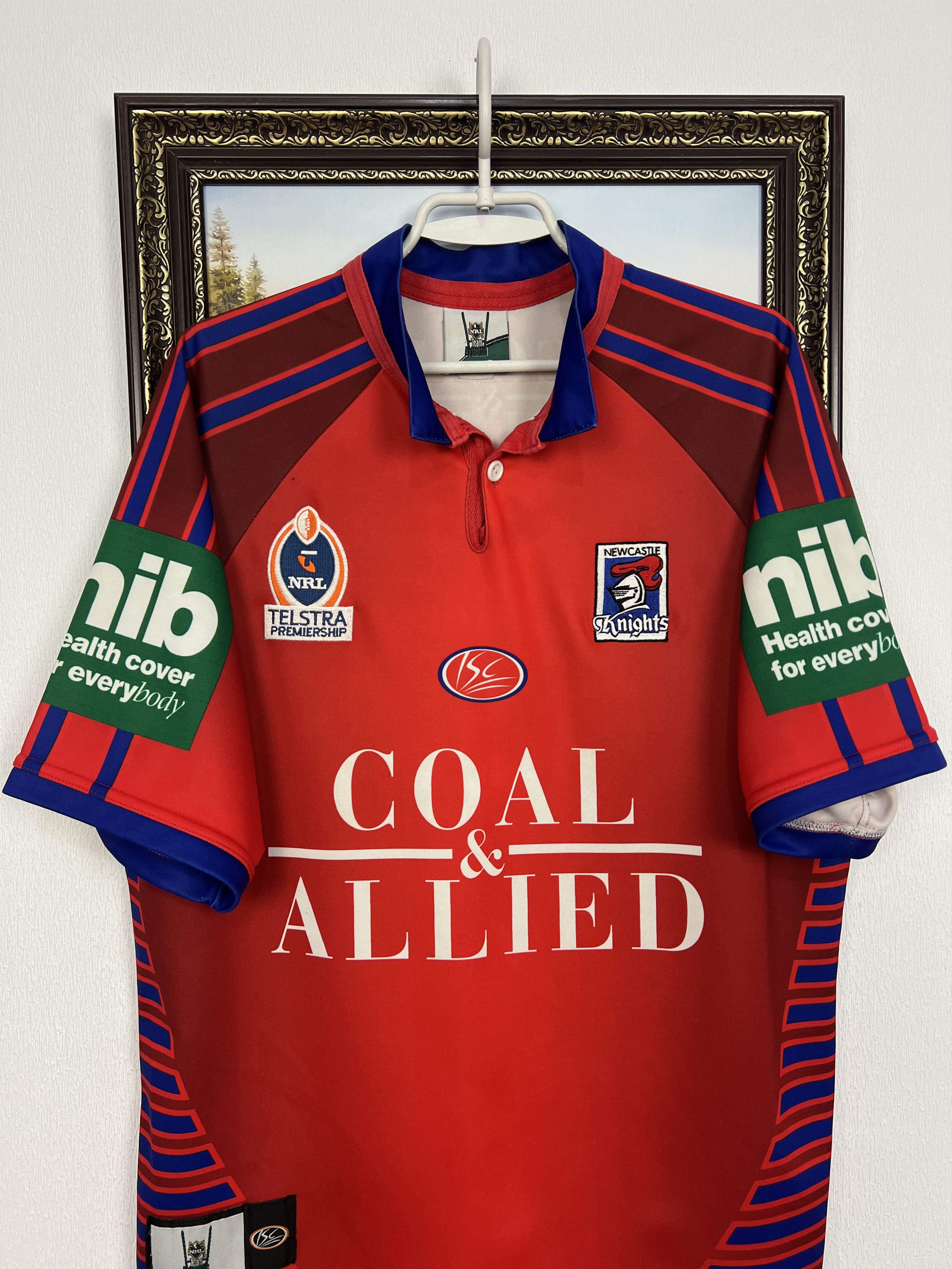 Vintage Newcastle Knights NRL Rugby Union Jersey Trikot Shirt Size US L / EU 52-54 / 3 - 2 Thumbnail
