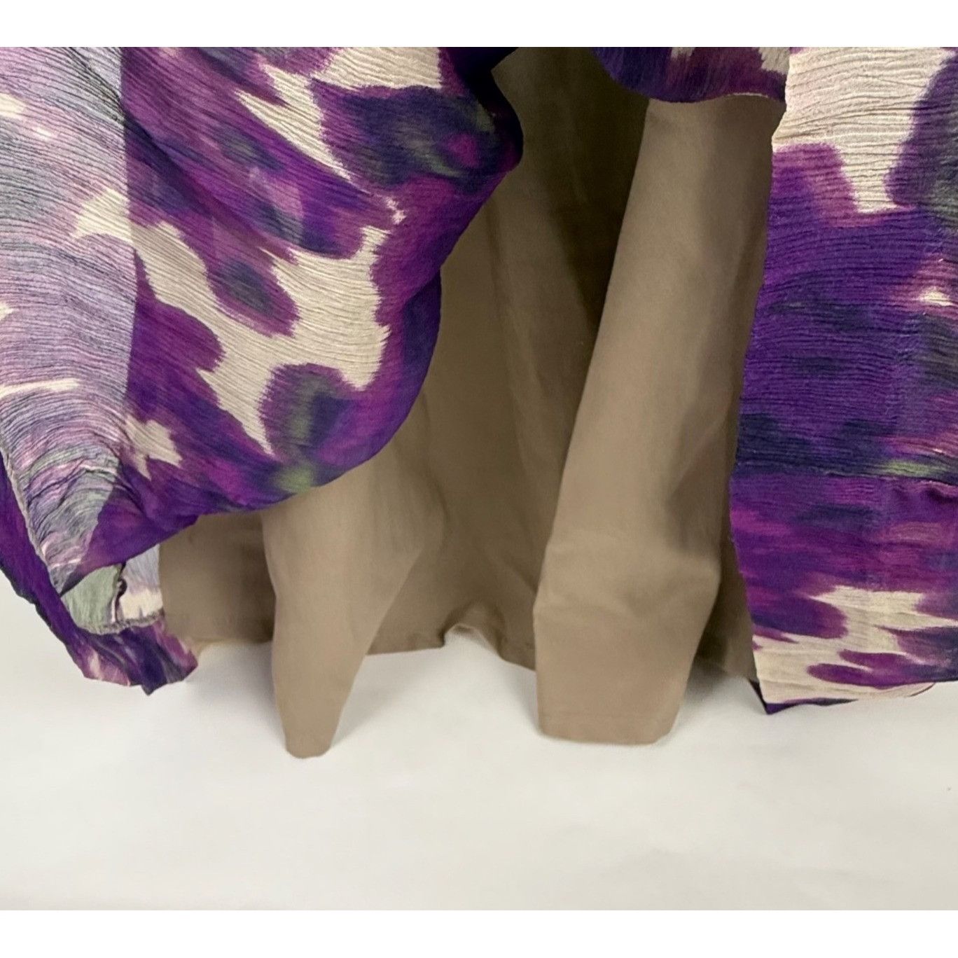 J.Crew J.Crew Maisie Purple Abstract Floral 100% Silk Chiffon Dress Size M / US 6-8 / IT 42-44 - 4 Thumbnail