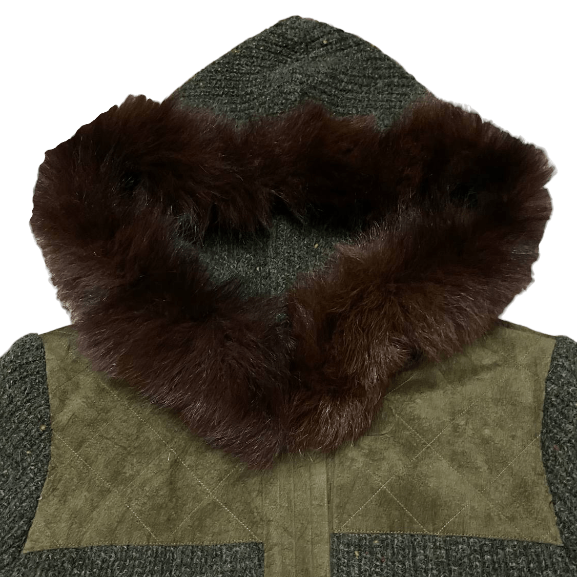 Max Mara Vintage Max Mara Alta Made 1961 Wool Fur Hooded Coat Size M / US 6-8 / IT 42-44 - 3 Thumbnail