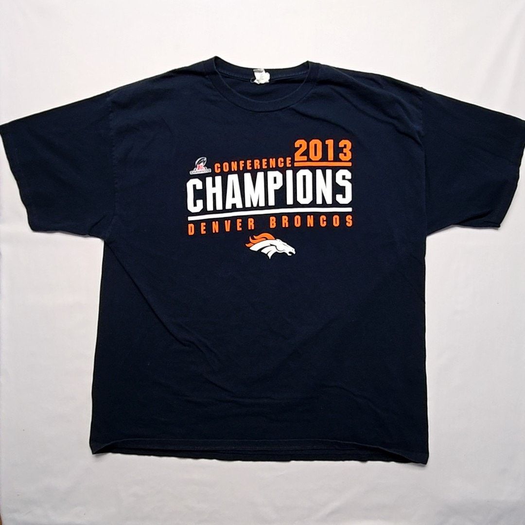 Alstyle Denver Broncos Conference Champions Shirt 2XL Tee 2013 Size US XXL / EU 58 / 5 - 1 Thumbnail