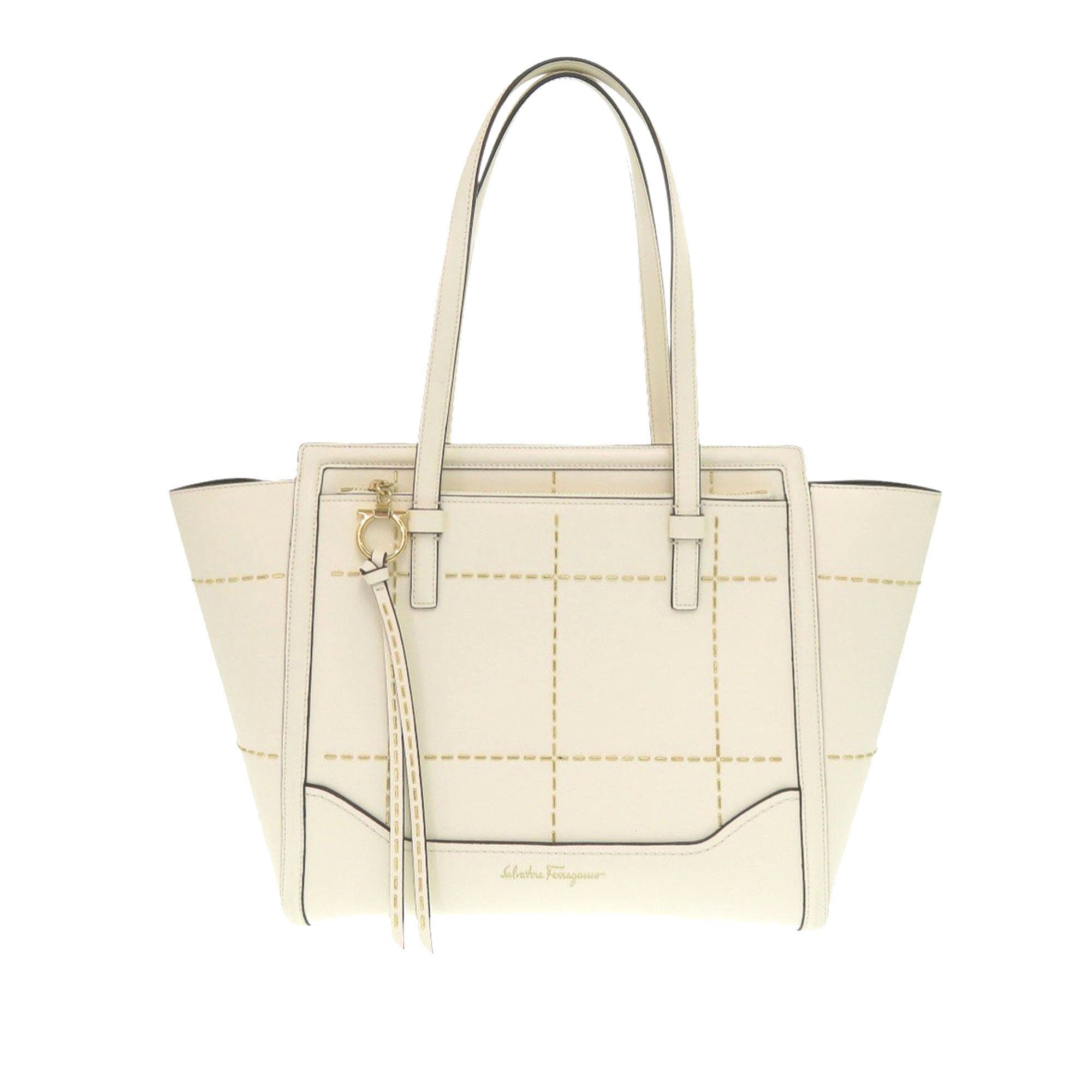 Salvatore Ferragamo Medium Stitched Leather Amy Tote Size ONE SIZE - 1 Thumbnail