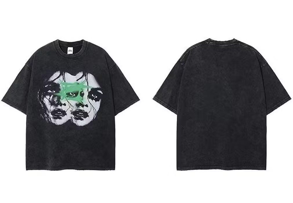 Japanese Brand Retro Vintage Black Ripped Double Faces Printed Tshirt Size US L / EU 52-54 / 3 - 2 Thumbnail