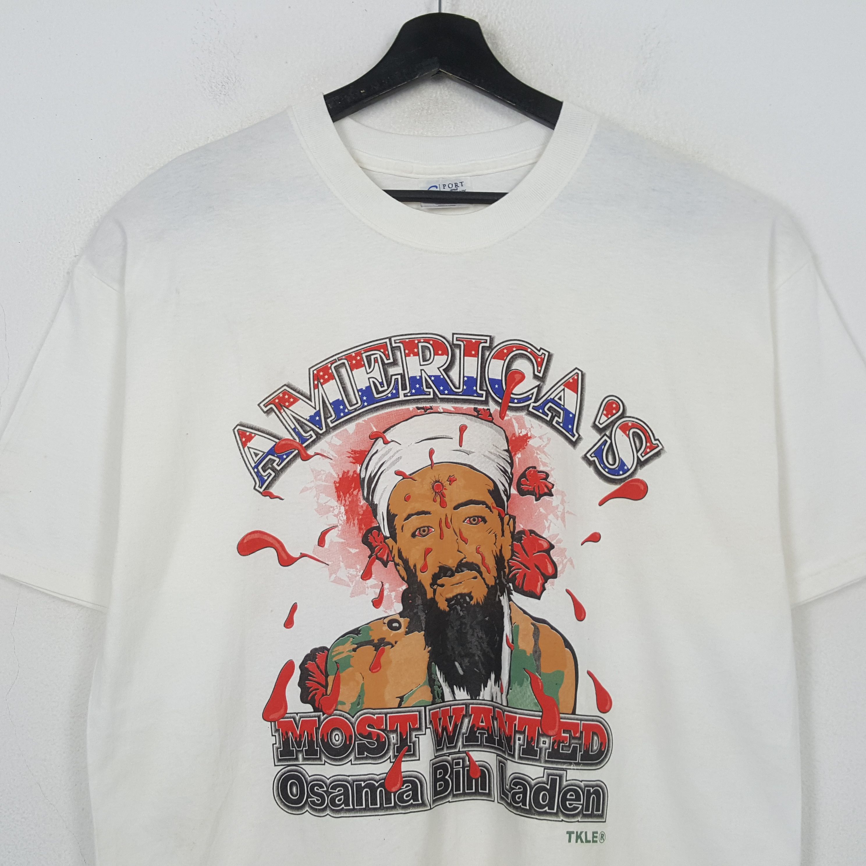Vintage Americans Most Wanted Osman Bin Laden Tshirt RR27 Size US L / EU 52-54 / 3 - 2 Thumbnail