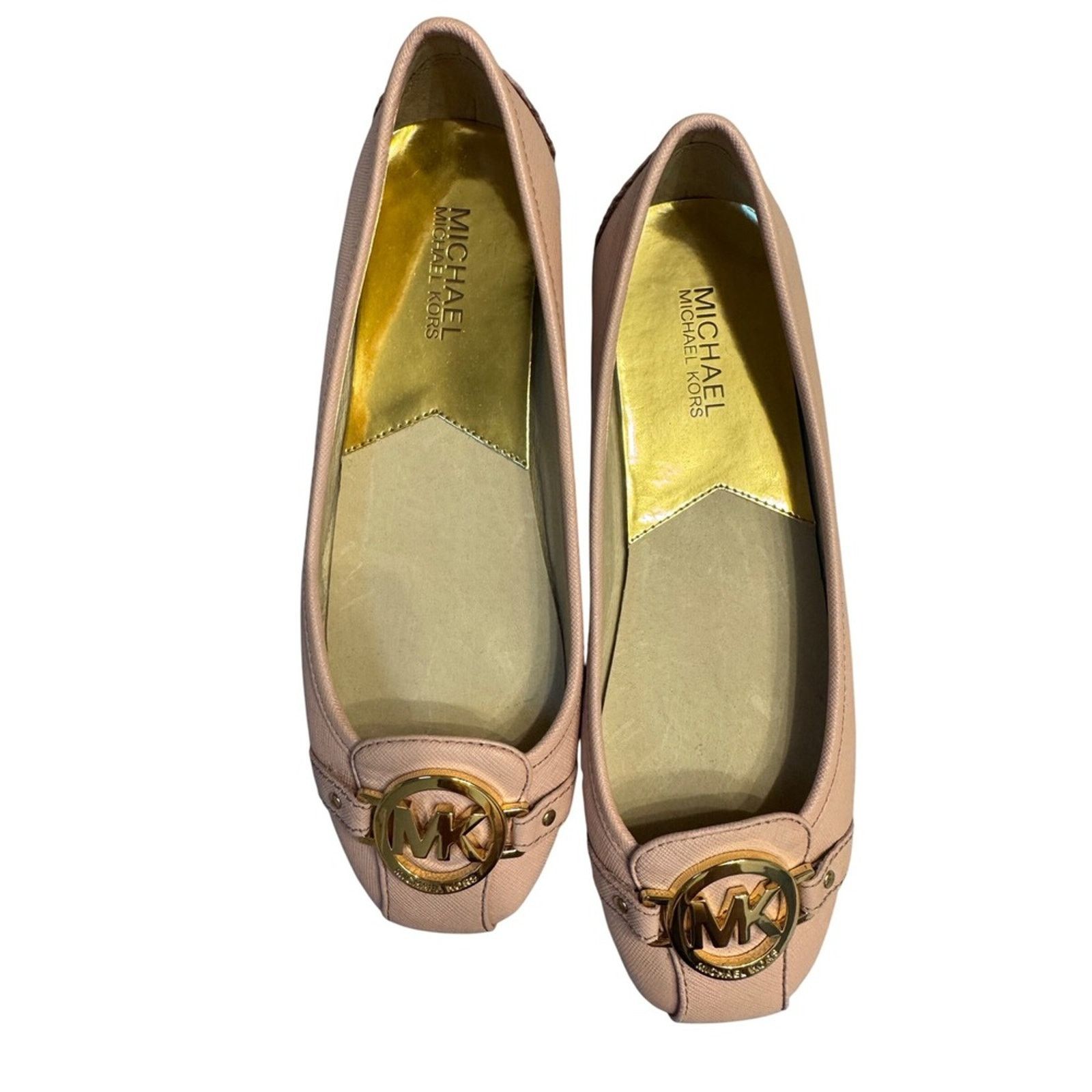 Michael Kors Pink Ballet Flats MK Logo Slip On Loafers