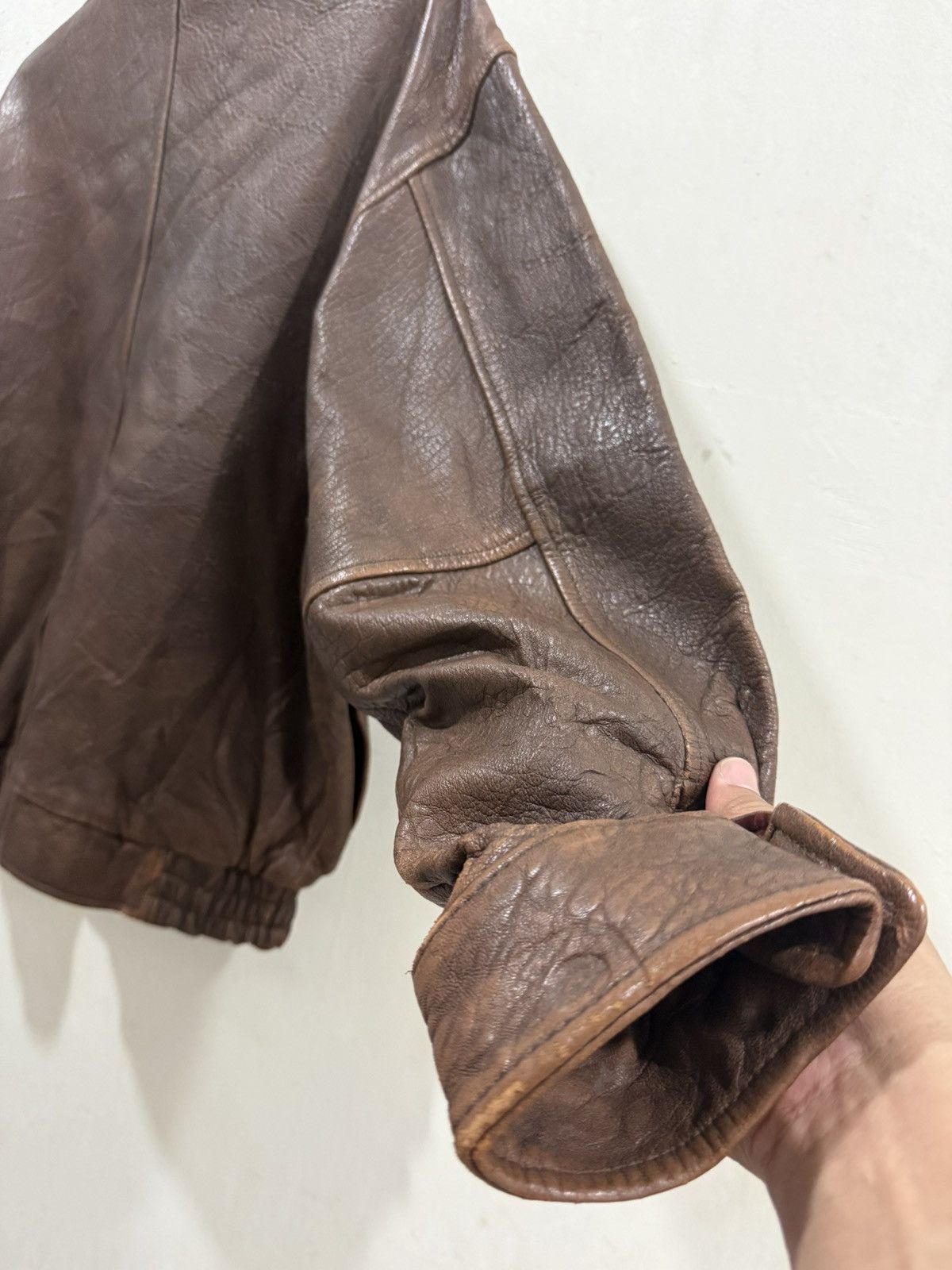 Vintage VTG Cigar Branch Aviator Leather Jacket Size US L / EU 52-54 / 3 - 10 Thumbnail