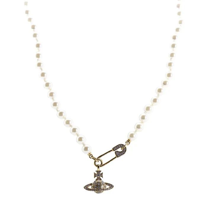 Vivienne Westwood Vivienne Westwood Lucrece Gold Saturn Pin Necklace 0079 Size ONE SIZE - 1 Thumbnail