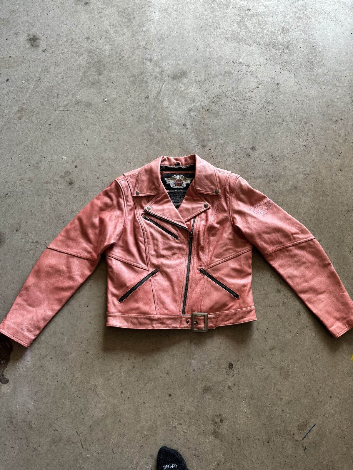 Harley Davidson 2006 Embroidered Pink Harley Davidson Leather Jacket Size XL Size XL / US 12-14 / IT 48-50 - 3 Thumbnail