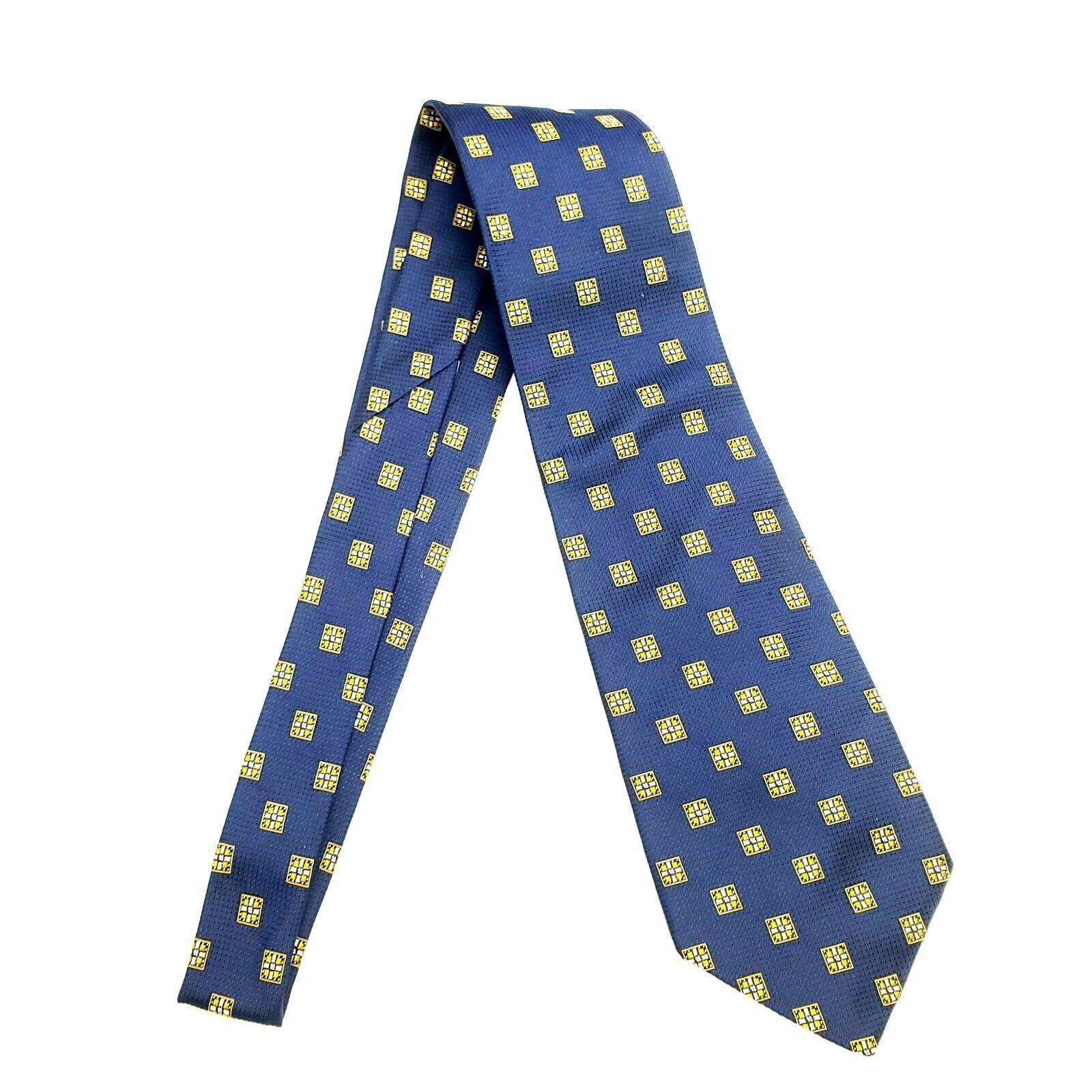 Paul Fredrick Paul Fredrick Silk Tie Blue Woven Geometric Short Size ONE SIZE - 6 Thumbnail