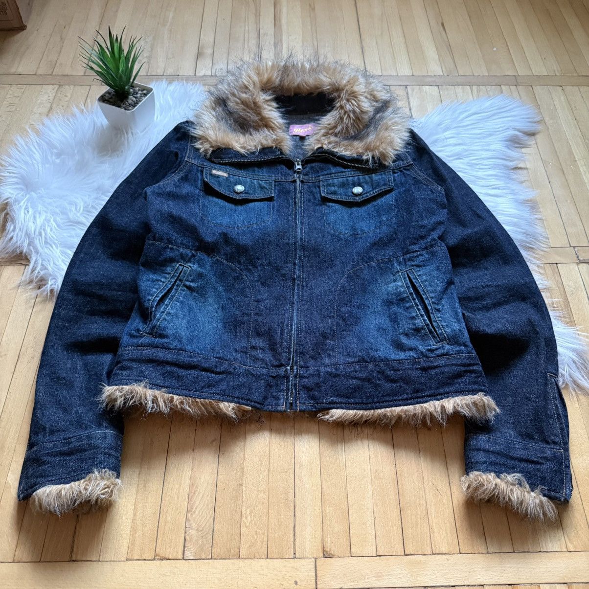 If Six Was Nine 📌 Vintage Hooch If Six Was Nine Style Denim Fur Jacket Size US M / EU 48-50 / 2 - 7 Thumbnail