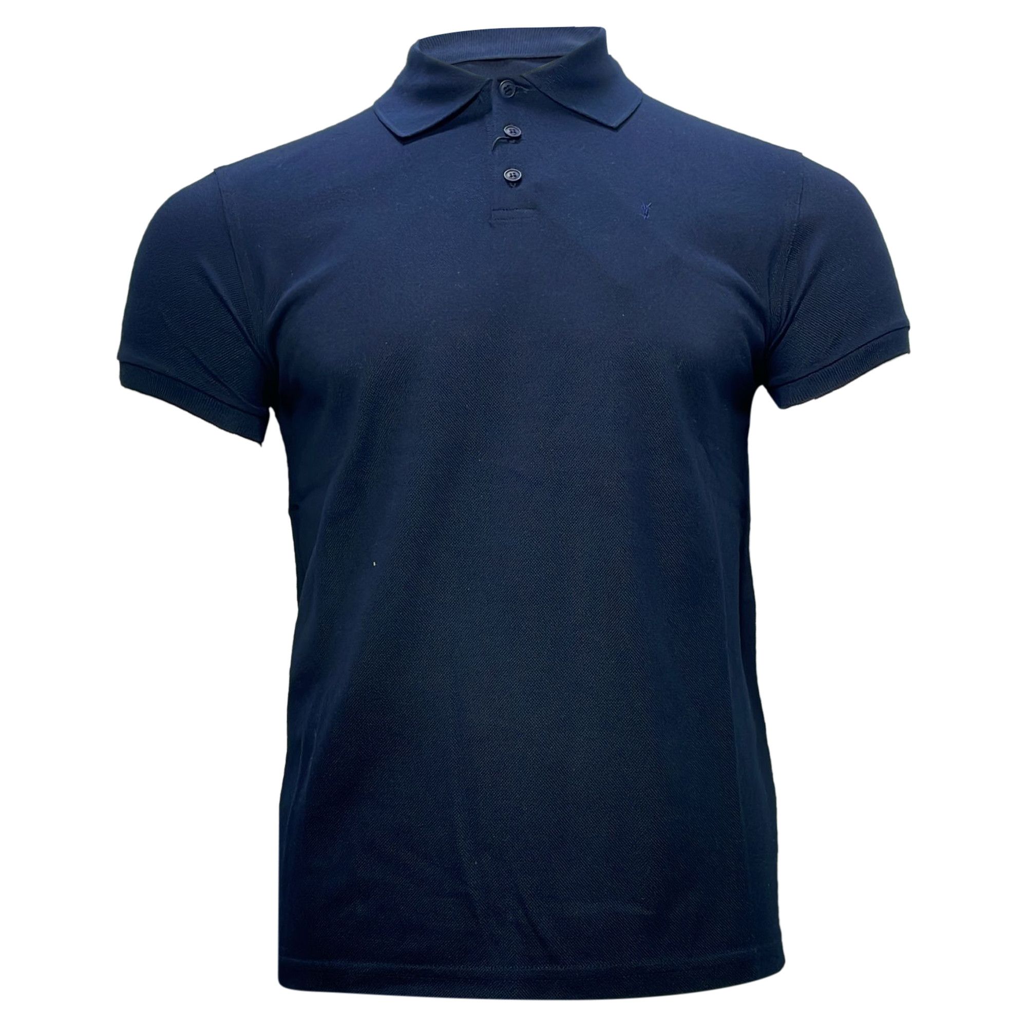 Saint Laurent Paris Saint Laurent Cassandre Embroidered-Logo Polo Shirt in Navy Size US XS / EU 42 / 0 - 1 Thumbnail
