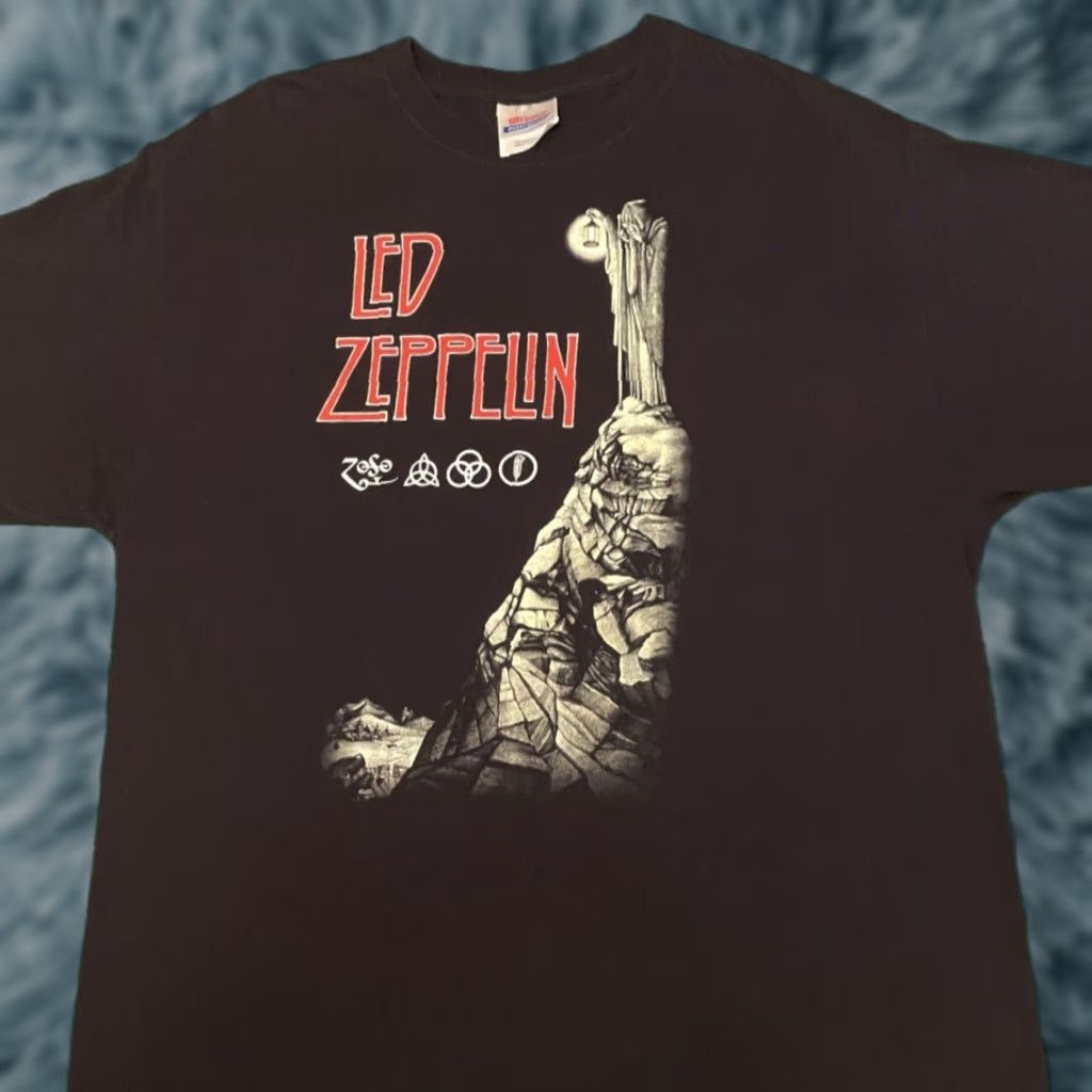 Vintage VINTAGE Led Zeppelin Rock Band Tee Shirt Mens Large Black 90s Y2K Album Concert Bands Music Rock Mens Size US L / EU 52-54 / 3 - 1 Thumbnail