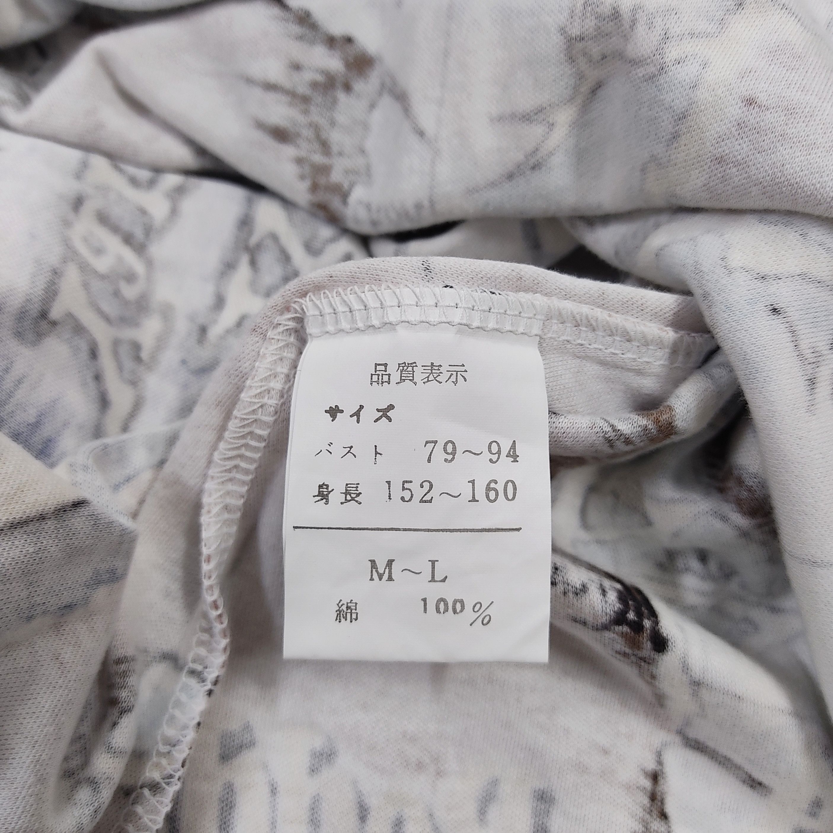 Kansai Yamamoto Vintage NWT Kansai Yamamoto AOP Map Print Long Tee Size M / US 6-8 / IT 42-44 - 7 Thumbnail