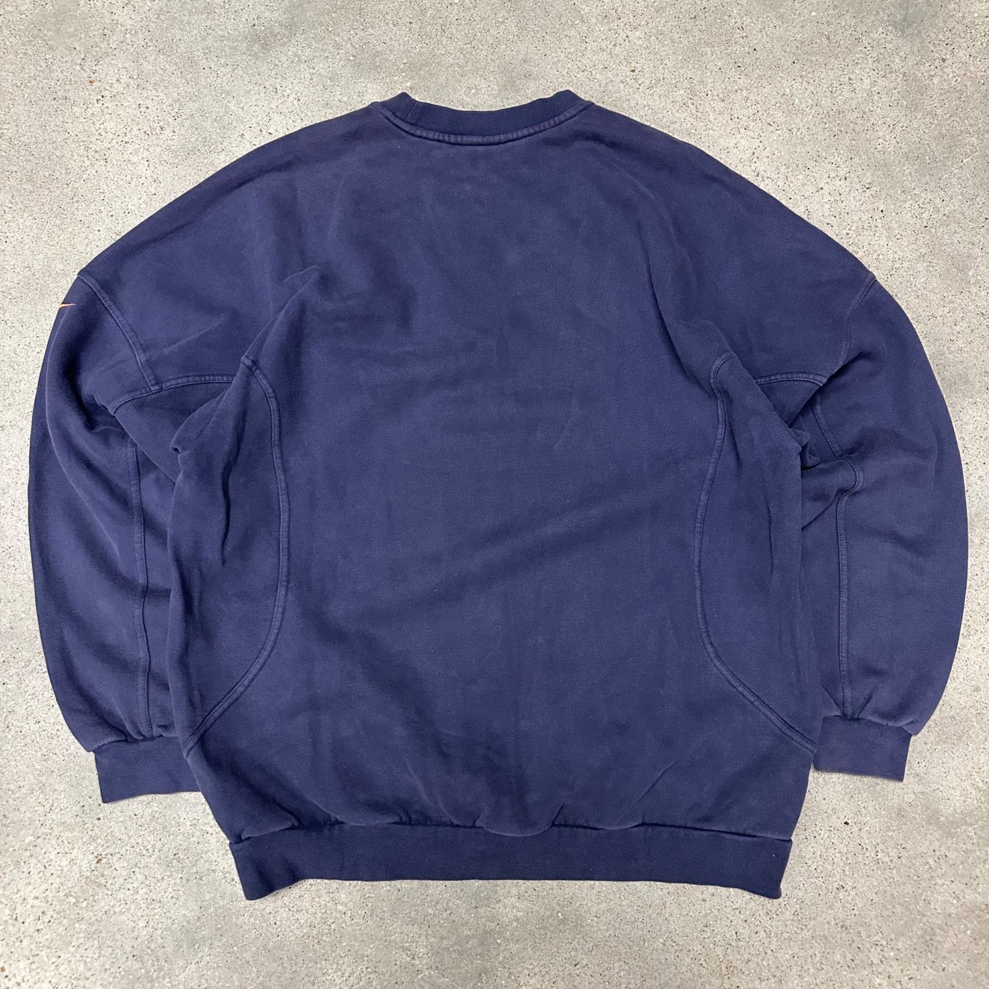 Nike × Vintage Vintage Nike Unique Cut and Sew Embroidered Swoosh Sweatshir Size US XL / EU 56 / 4 - 3 Thumbnail