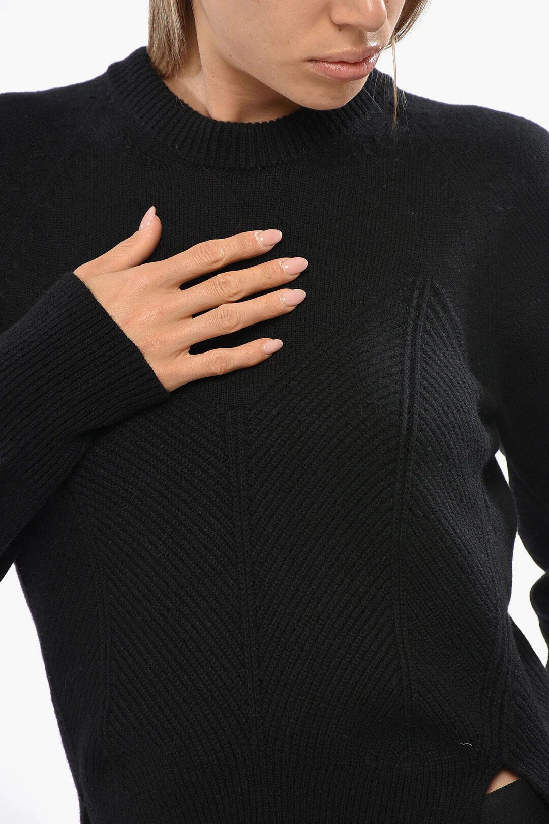 Alexander McQueen og1mm0426 Crew-Neck Chevron Corset Top in Black Size L / US 10 / IT 46 - 3 Thumbnail