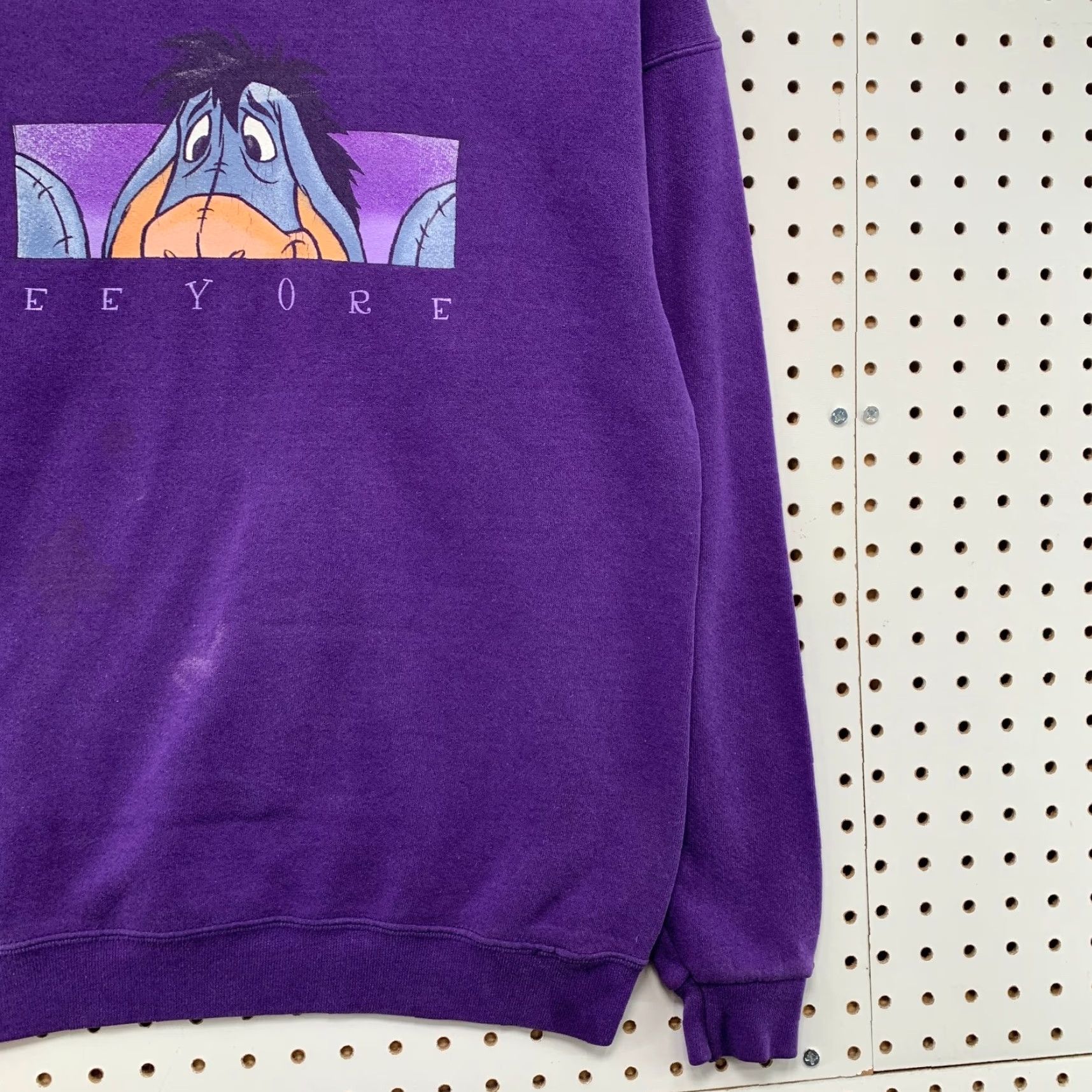 Disney VINTAGE Disney Eeyore Sweatshirt Womens Small Purple Distressed Fleece Crewneck Size S / US 4 / IT 40 - 6 Thumbnail