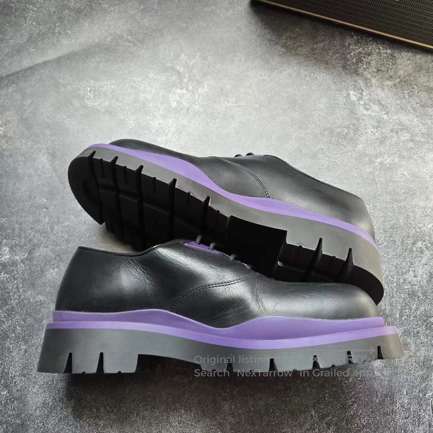 Bottega Veneta Bottega Veneta Bottega Veneta Black and Purple Derby Shoes Size US 8 / EU 41 - 9 Thumbnail