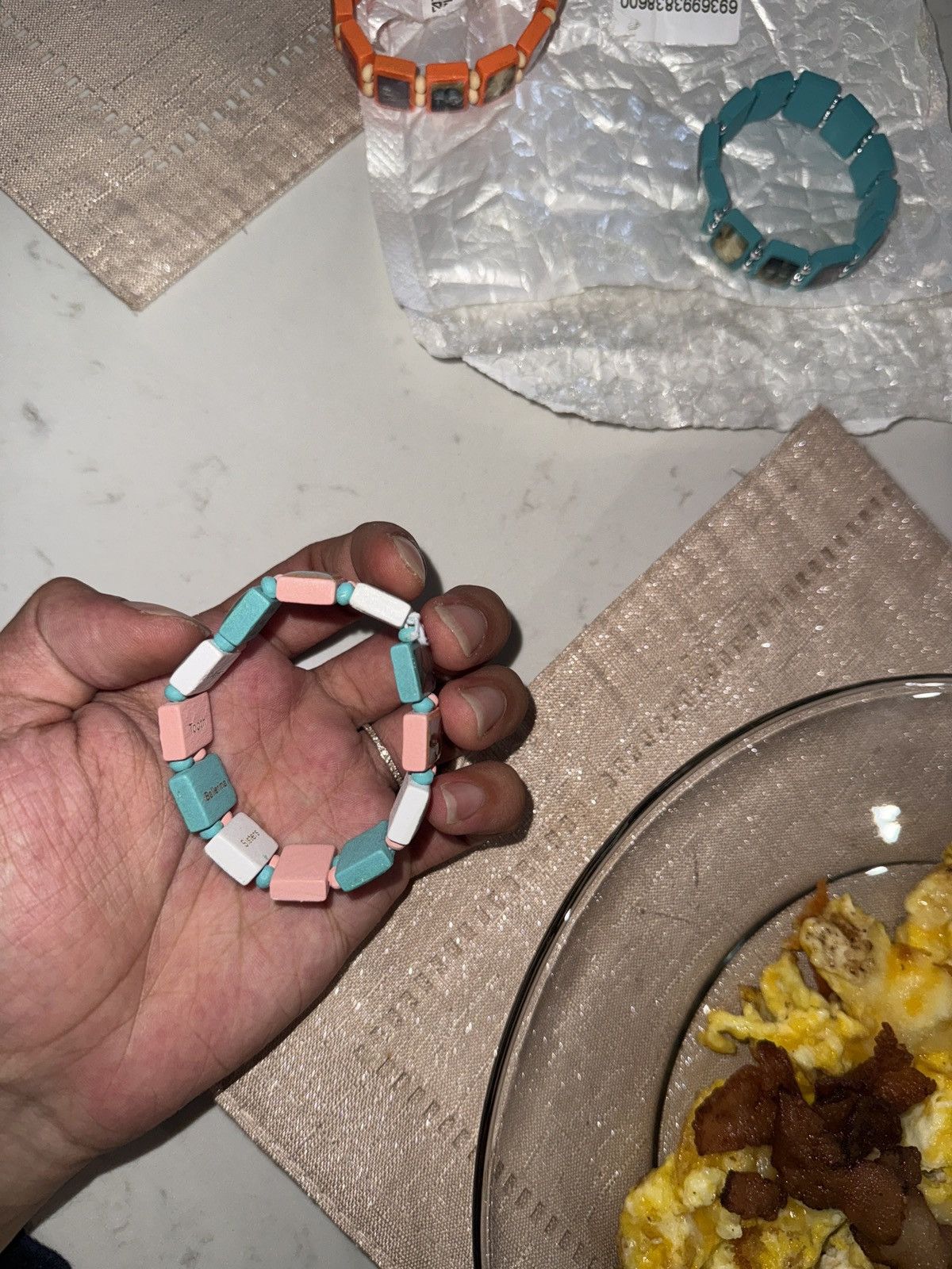 Bazo 1199 fakemink ブレスレット 青とピンク Bazo 1199 fakemink ブレスレット 青とピンク