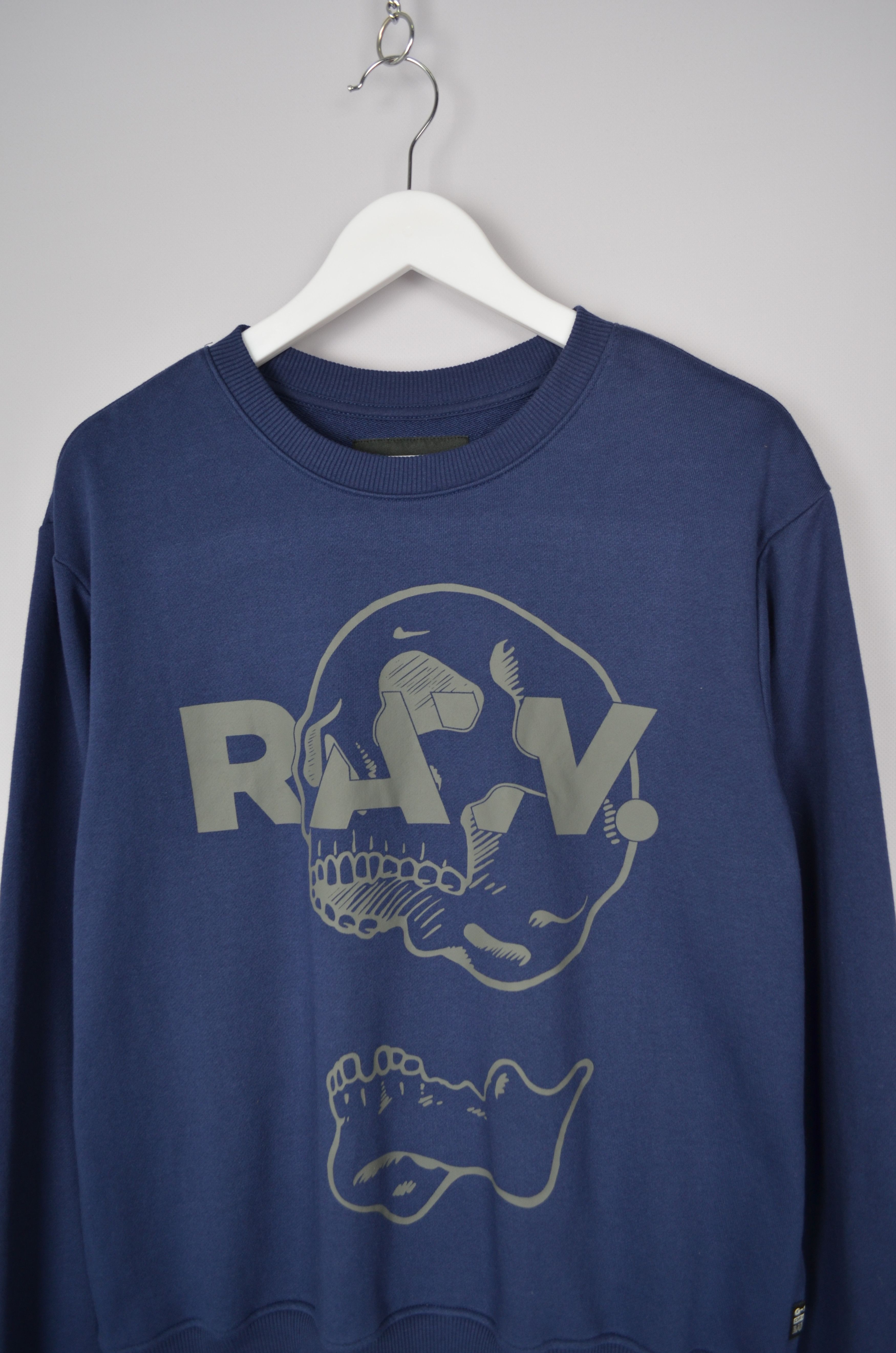 Designer × G-Star G-Star Raw Mens Skull Print Navy Sweatshirt Longsleeve Size US M / EU 48-50 / 2 - 3 Thumbnail