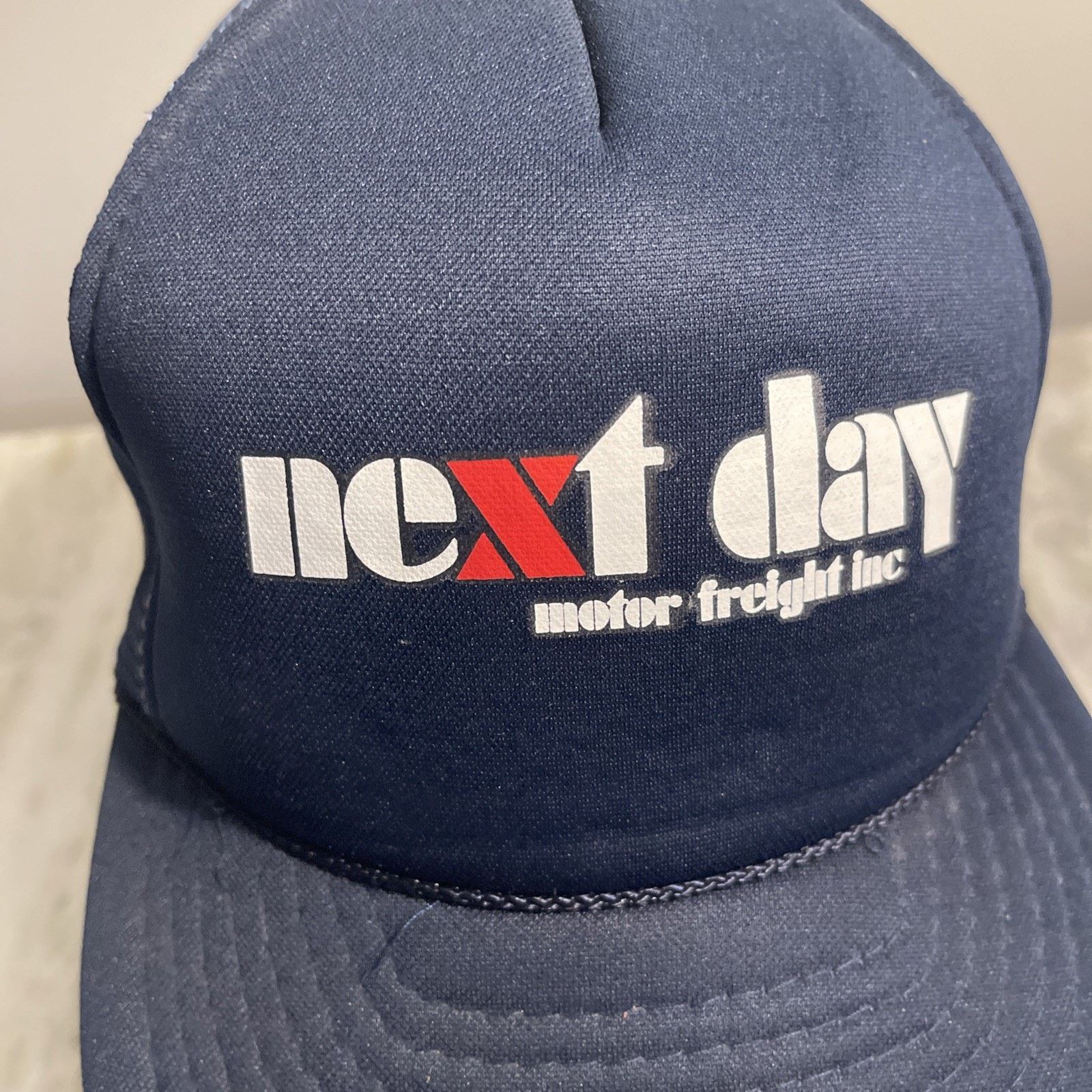 Vintage Vtg Next Day Motor Freight Hat Snap Back Blue Mesh Trucker Size ONE SIZE - 2 Thumbnail