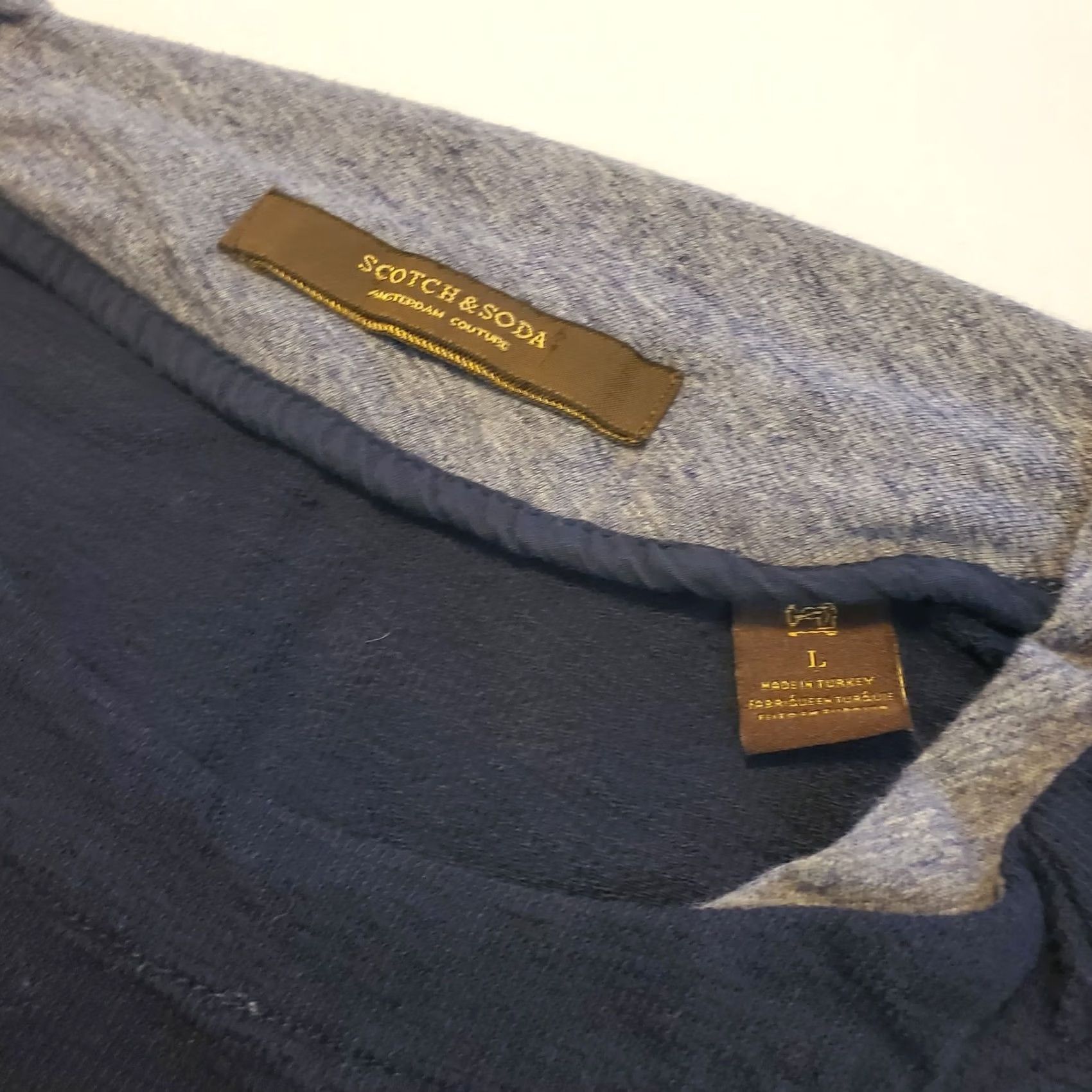 Scotch & Soda Scotch Soda Mens Lightweight Navy Blue Sweater Sz Large Fabric Trim Luxury Size US L / EU 52-54 / 3 - 6 Thumbnail