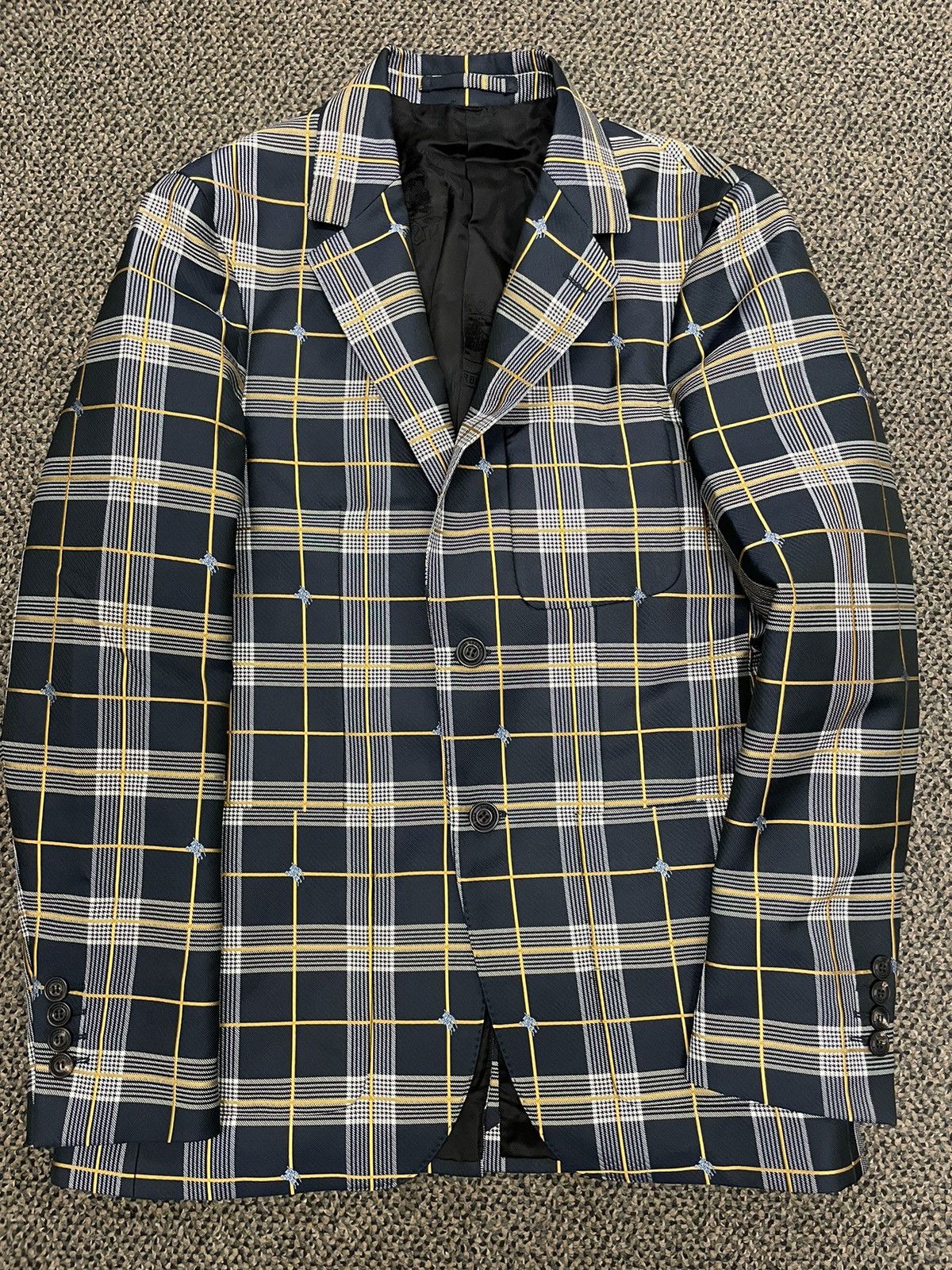 Burberry Knight Embroidered Check Blazer Size M / US 6-8 / IT 42-44 - 1 Thumbnail