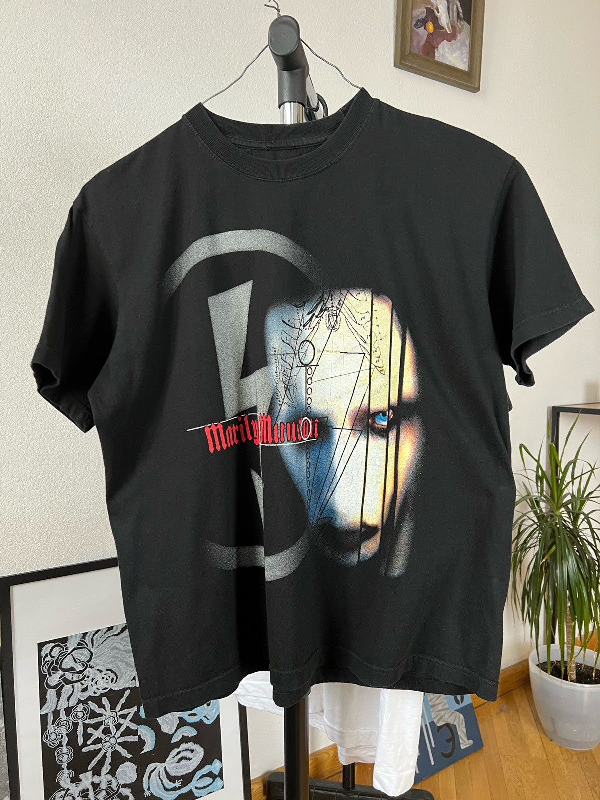 Band Tees × Marilyn Manson × Vintage Vintage Marilyn Manson T-Shirt Faded rare tee Size US XL / EU 56 / 4 - 3 Thumbnail