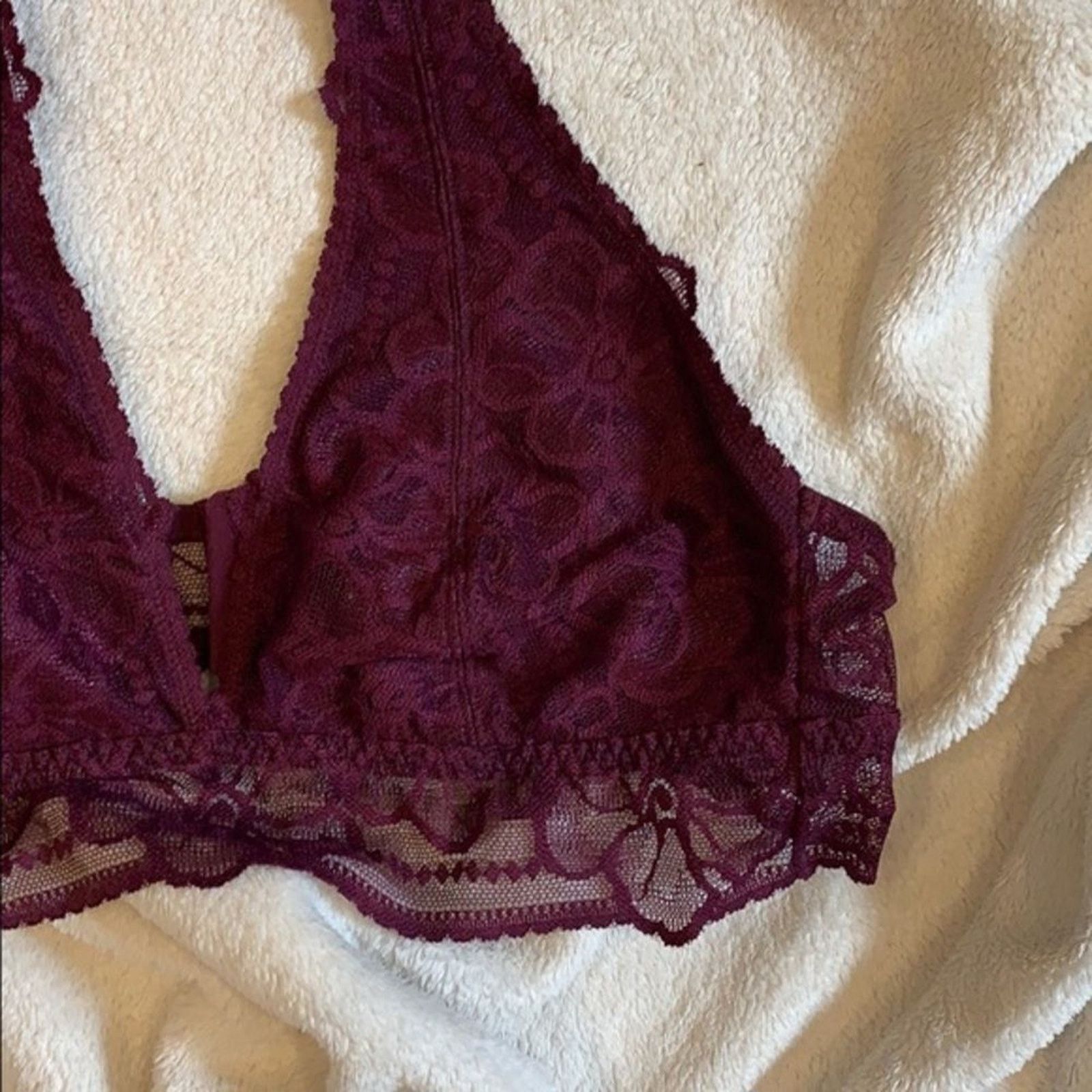 Victoria's Secret Victoria’s Secret PINK Maroon Lace Halter Neck Bra | Sz M Size M / US 6-8 / IT 42-44 - 3 Thumbnail