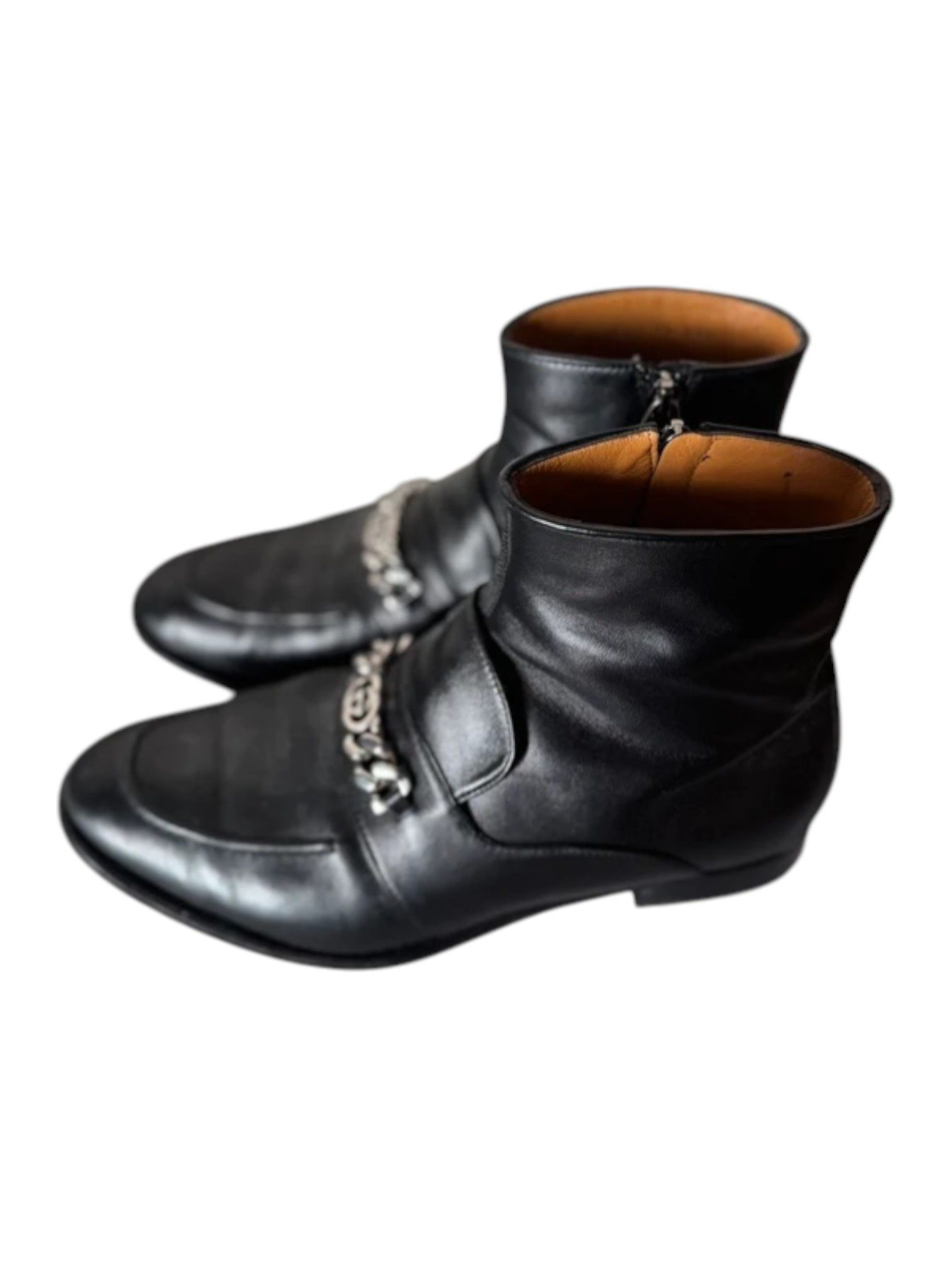 Gucci Gucci Black Leather Boots w/ Interlocking G Chain Hardware Size US 8 / EU 41 - 2 Thumbnail