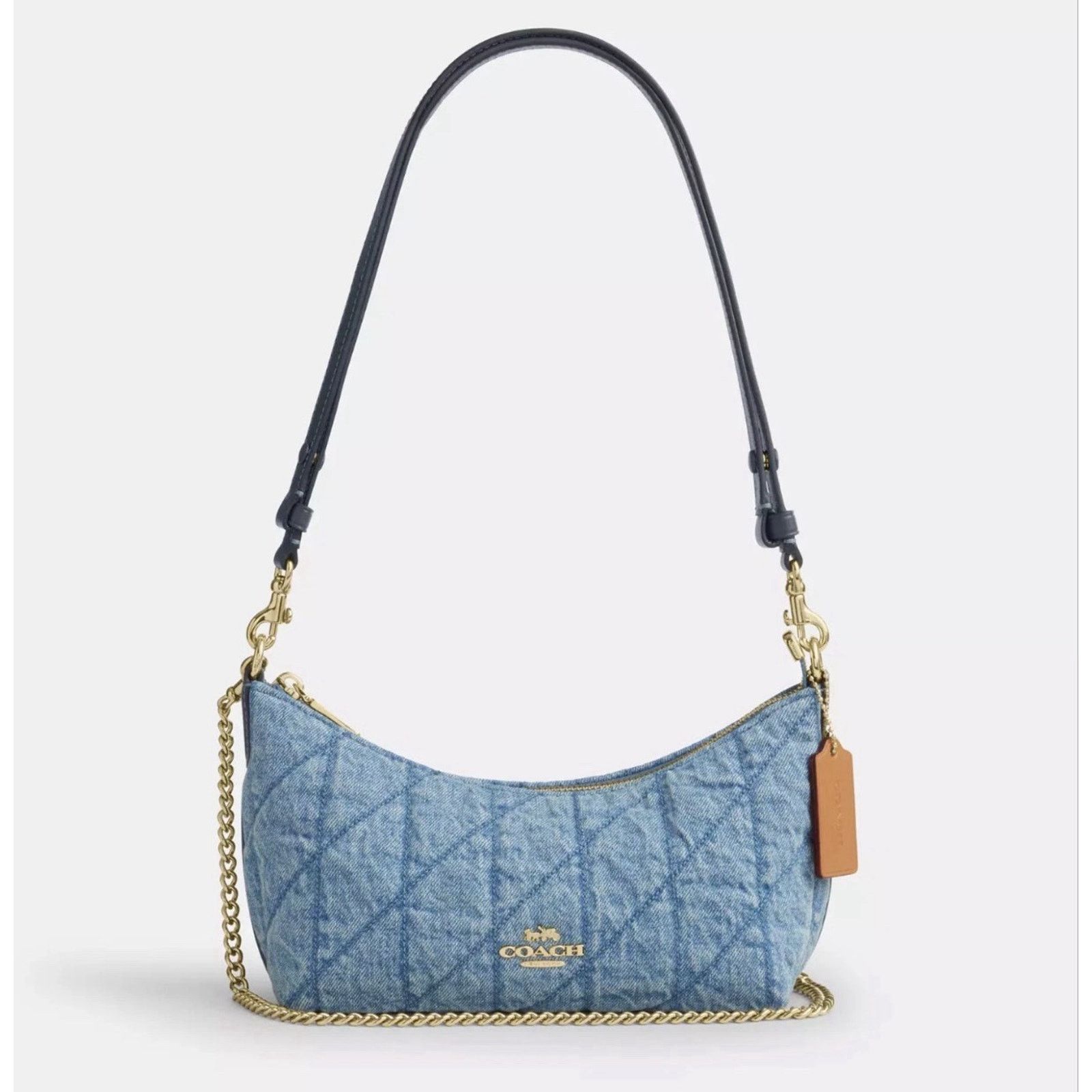 Coach NWT Coach Caitlin Shoulder Bag Quilting CDZ89 Gold/Indigo Size ONE SIZE - 6 Thumbnail