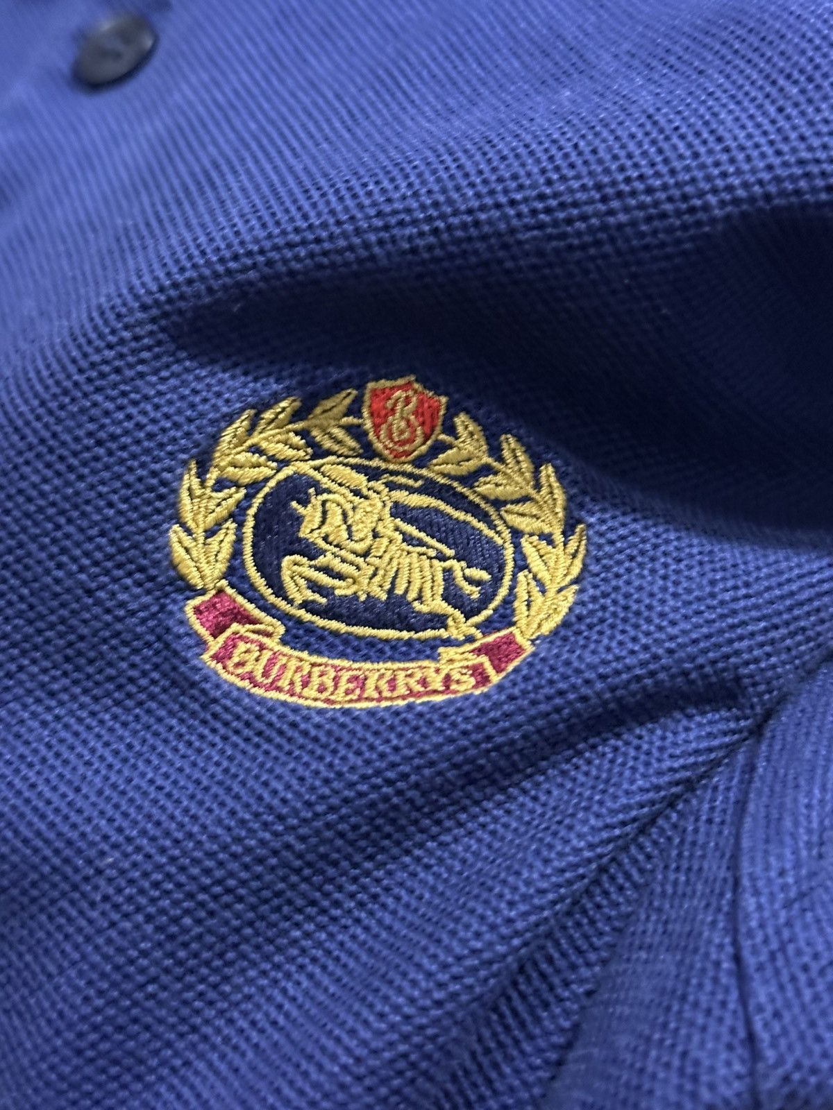 Burberry Burberry Embroidered Cotton Pique Polo Shirt Size US L / EU 52-54 / 3 - 3 Thumbnail