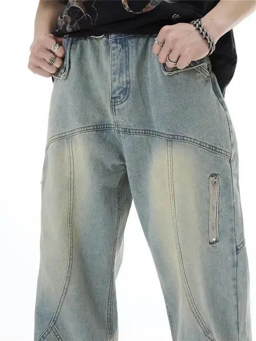 Japanese Brand × Jean Topstitched Seam Baggy Jeans Men Size US 31 - 4 Thumbnail