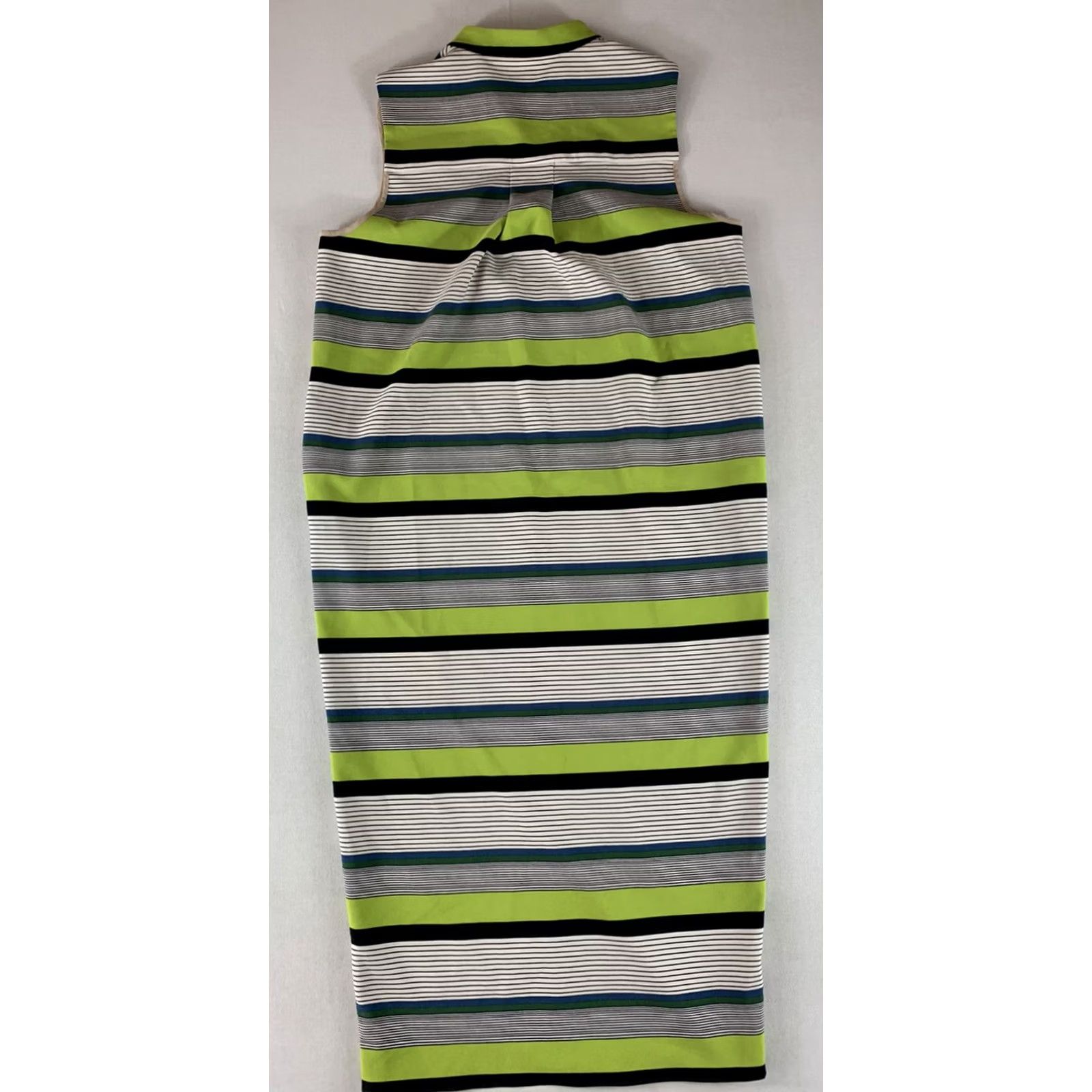 Vintage Rachel Roy Striped Sheath Dress - Medium LIME Green Size M / US 6-8 / IT 42-44 - 2 Thumbnail