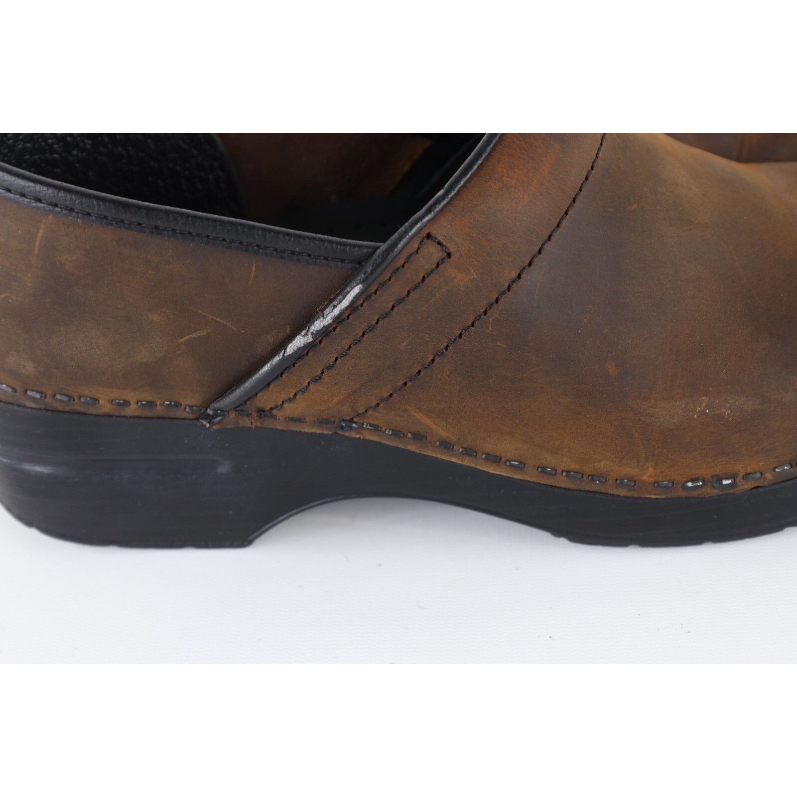 Dansko Dansko Distressed Leather Chunky Mule Clogs Shoes Size US 10 / IT 40 - 5 Thumbnail