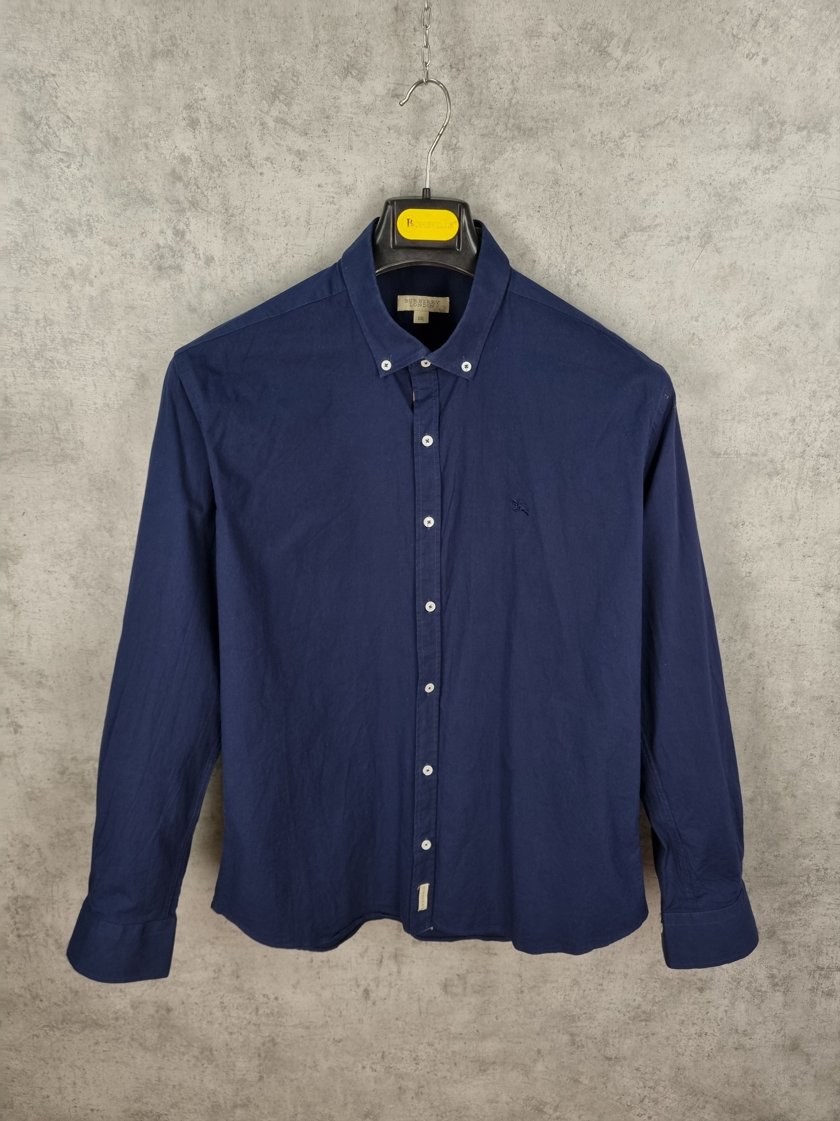 Burberry × Burberry Prorsum Burberry Navy Cotton Longsleeve Shirt Nova Check Size US L / EU 52-54 / 3 - 2 Thumbnail