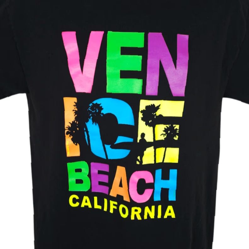 Gildan Venice Beach T Shirt Mens Size Medium Black California Surfing Travel Tee Size US M / EU 48-50 / 2 - 2 Thumbnail