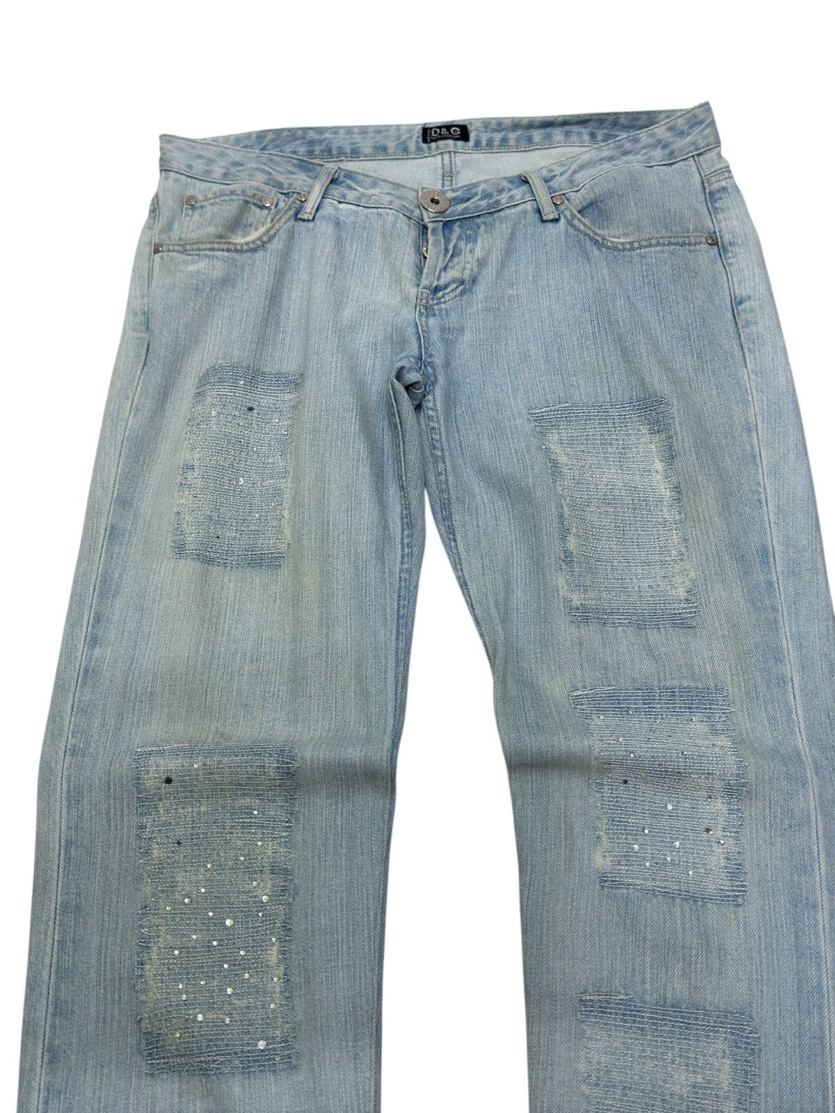 Dolce & Gabbana Dolce & Gabbana Zigzag Sun Faded Jeans Rare Swarovski Style Size US 34 / EU 50 - 3 Thumbnail