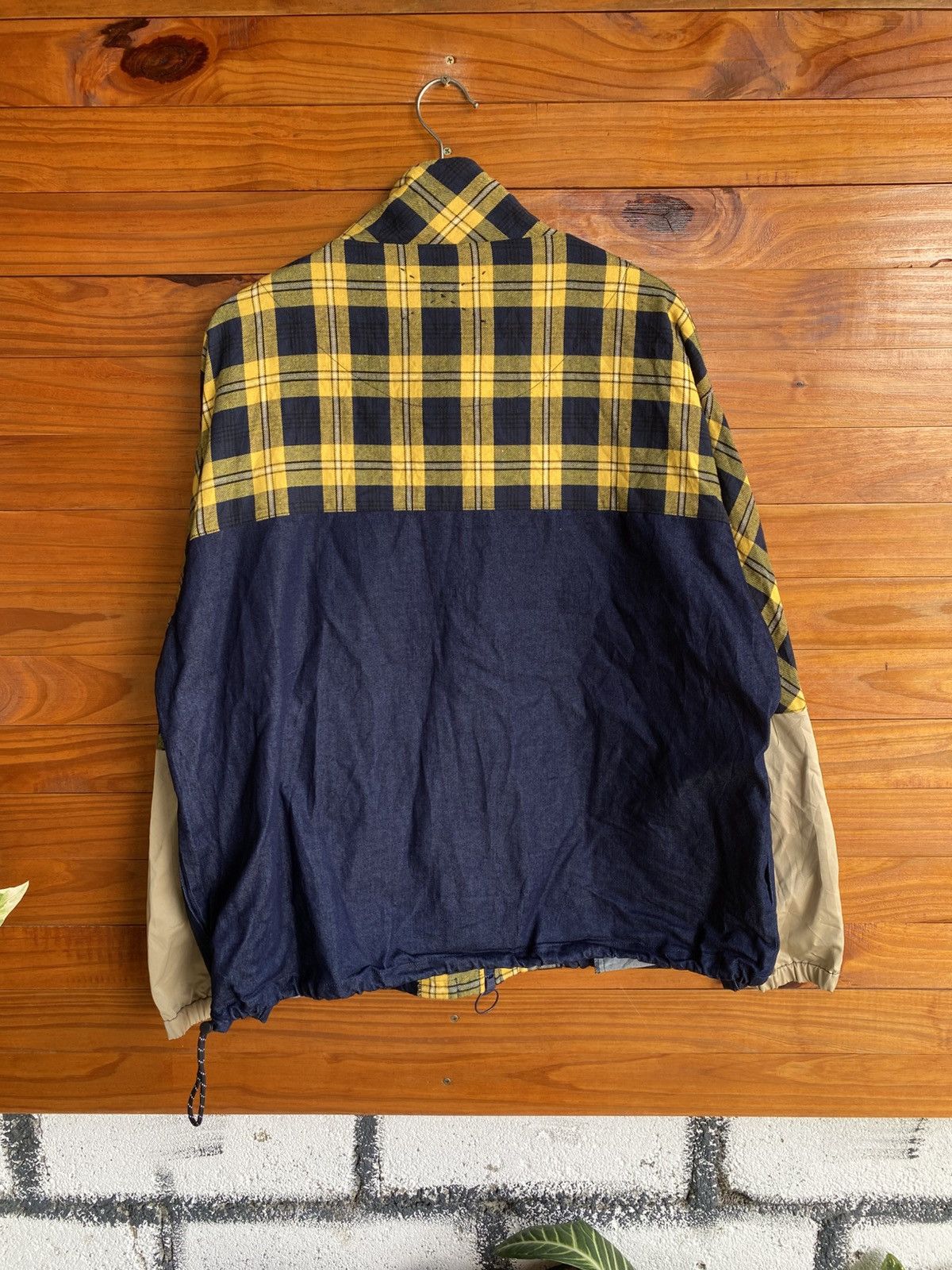 Japanese Brand SUPERTHANKS Plaid Panel Color-Block Jacket Streetwear Size US L / EU 52-54 / 3 - 8 Thumbnail