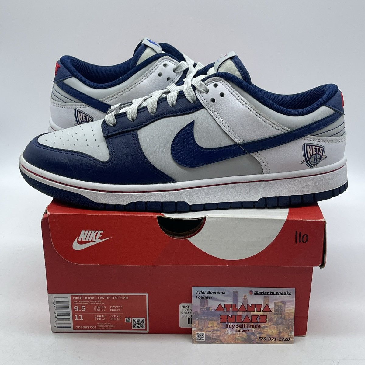 Nike NBA x dunk low 75th anniversary nets Size US 9.5 / EU 42-43 - 1 Thumbnail
