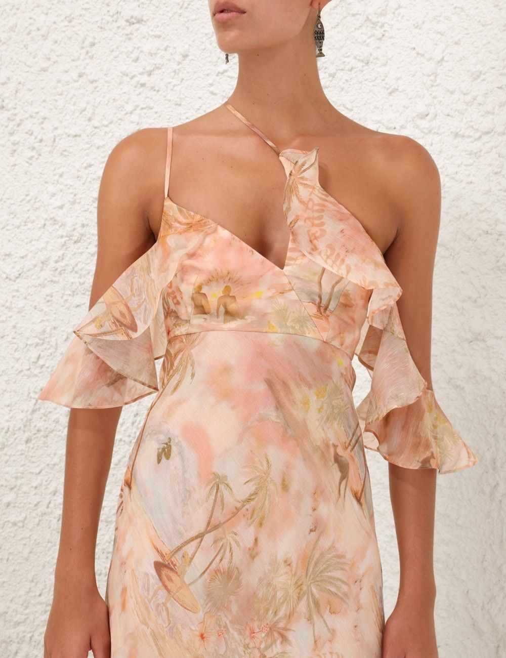 Zimmermann oc11z0226 Illuminate Flutter Slip Dress In Multicolor Size XS / US 0-2 / IT 36-38 - 5 Thumbnail