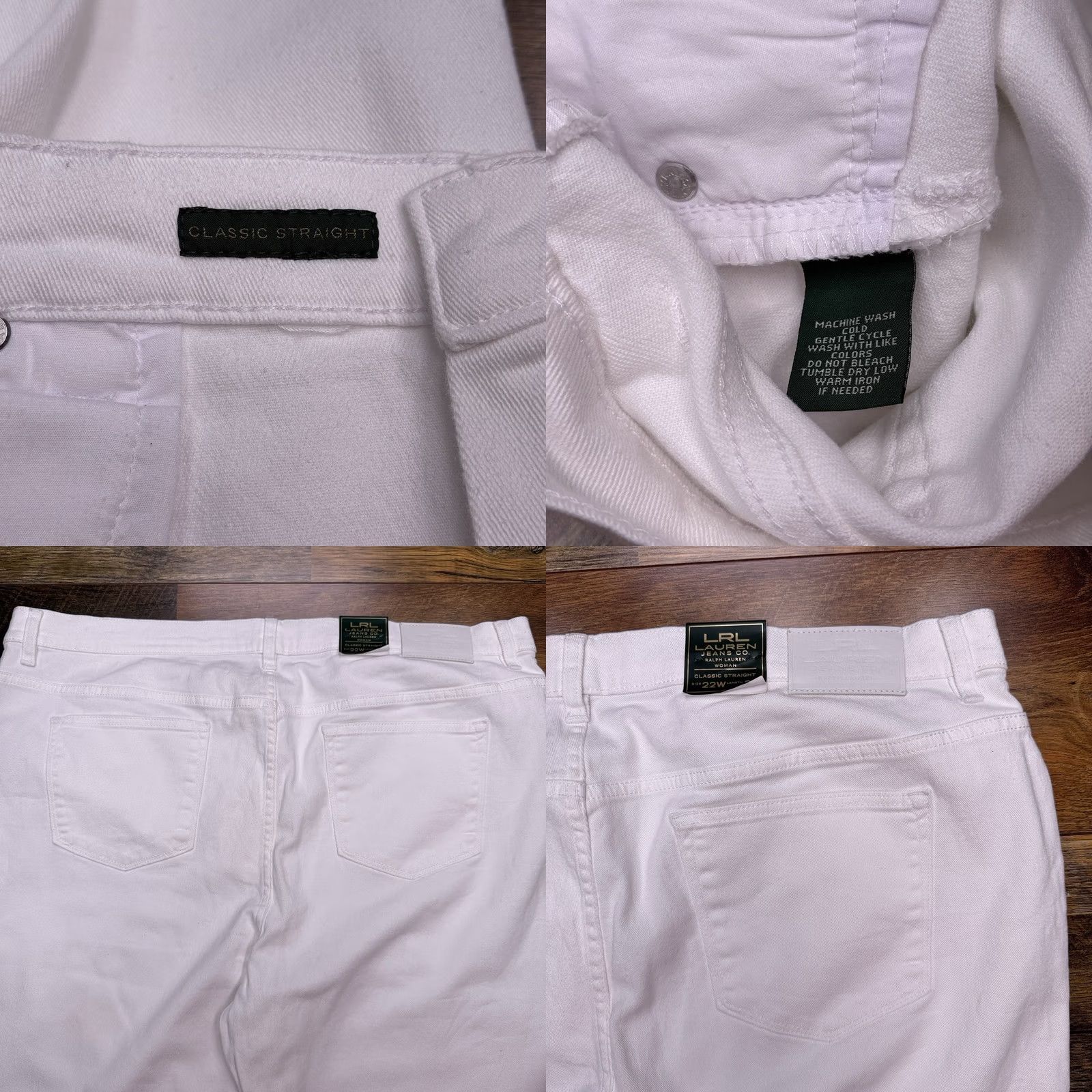 Ralph Lauren Lauren Ralph Lauren Jeans Straight 22W White High Rise Stretch Denim 5-Pocket Womens Plus Classic Modern 31in Inseam Size 40" / US 18 - 8 Thumbnail