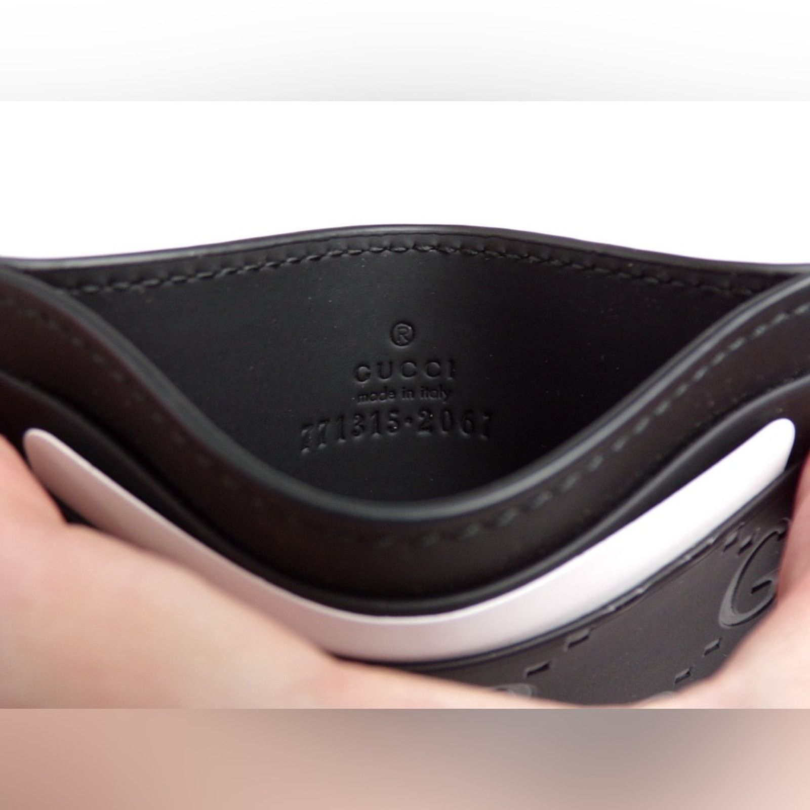 Gucci Gucci Rubber Effect Black GG Card Case Holder Size ONE SIZE - 3 Thumbnail