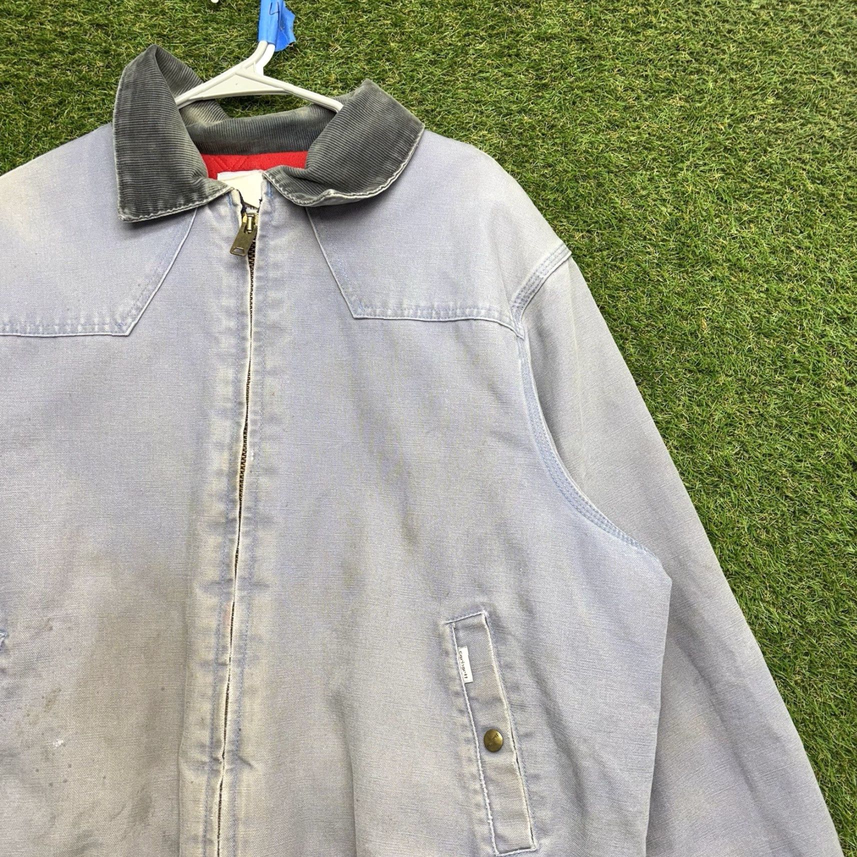 Carhartt VINTAGE Carhartt Santa Fe Jacket Mens XL Light Steel Blue Red Liner Bomber JQ168 Size US XL / EU 56 / 4 - 3 Thumbnail