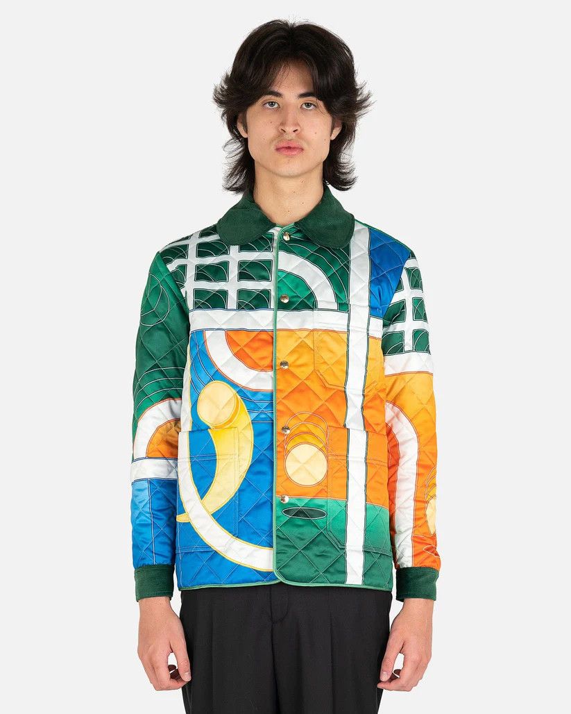 Casablanca o1mle0326 Printed Quilted Hunting Jacket Reve De Tennis Size US M / EU 48-50 / 2 - 1 Thumbnail