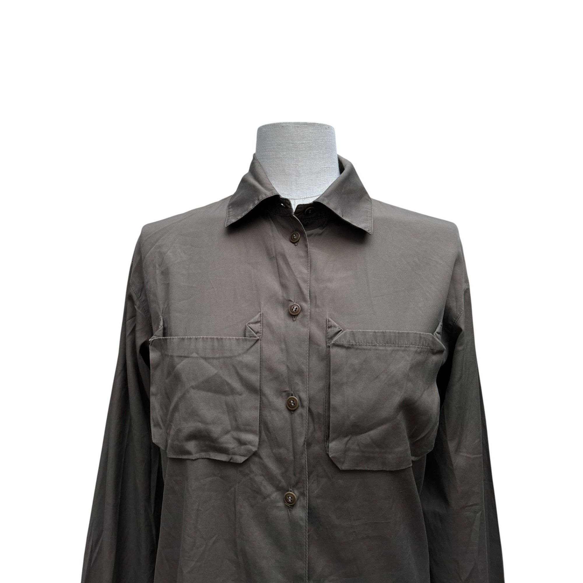 Miu Miu Vintage Khaki Military Shirt Size M / US 6-8 / IT 42-44 - 2 Thumbnail